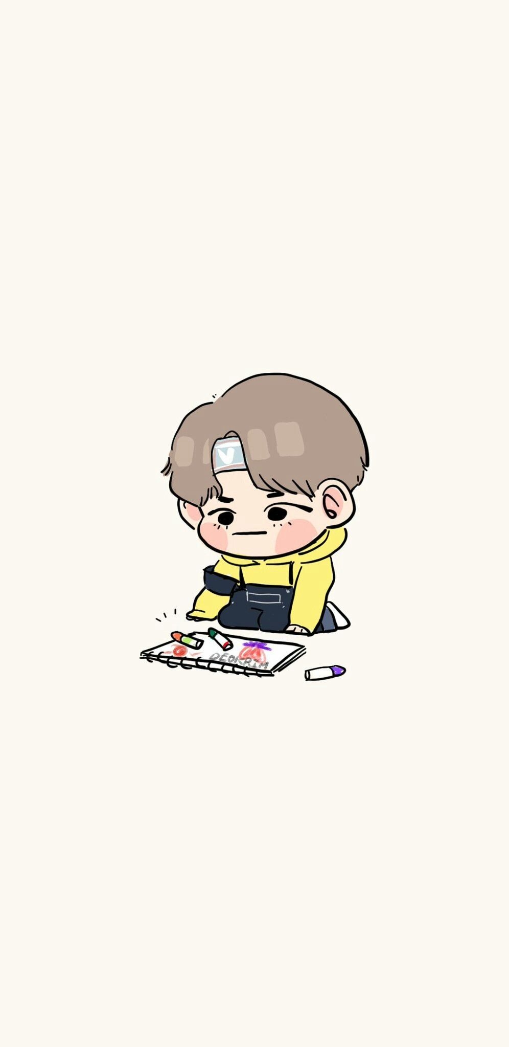 1000x2050 Taehyung. fanart ♡. Lucu, Pola doodle, Ilustrasi, Phone