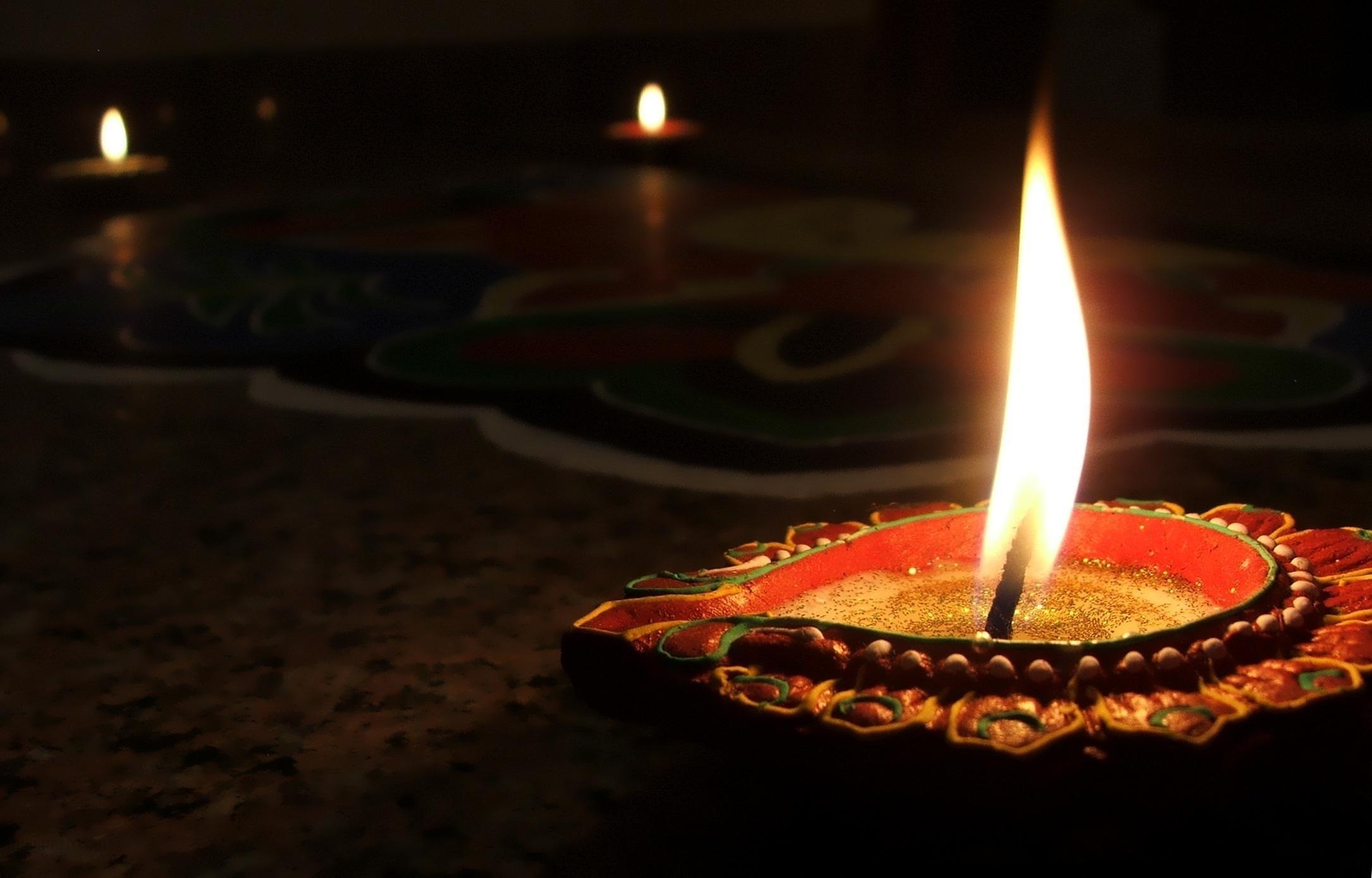 2170x1390 Beautiful Lamp on Indian Festival Deepavali, Desktop