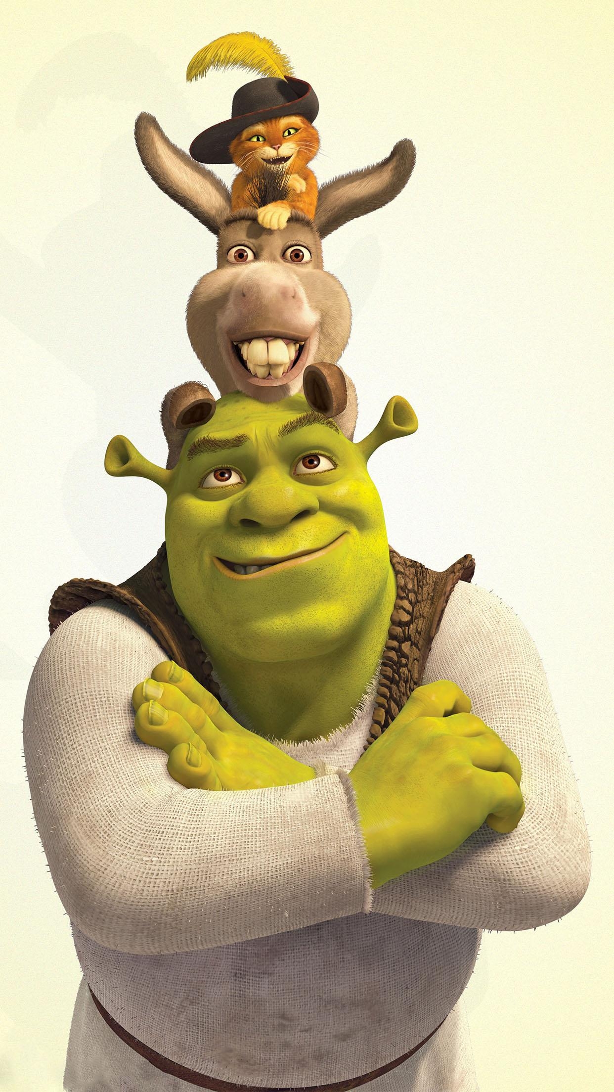 1250x2210 Shrek donkey and puss in boots Wallpaper for iPhone X, 7, Phone