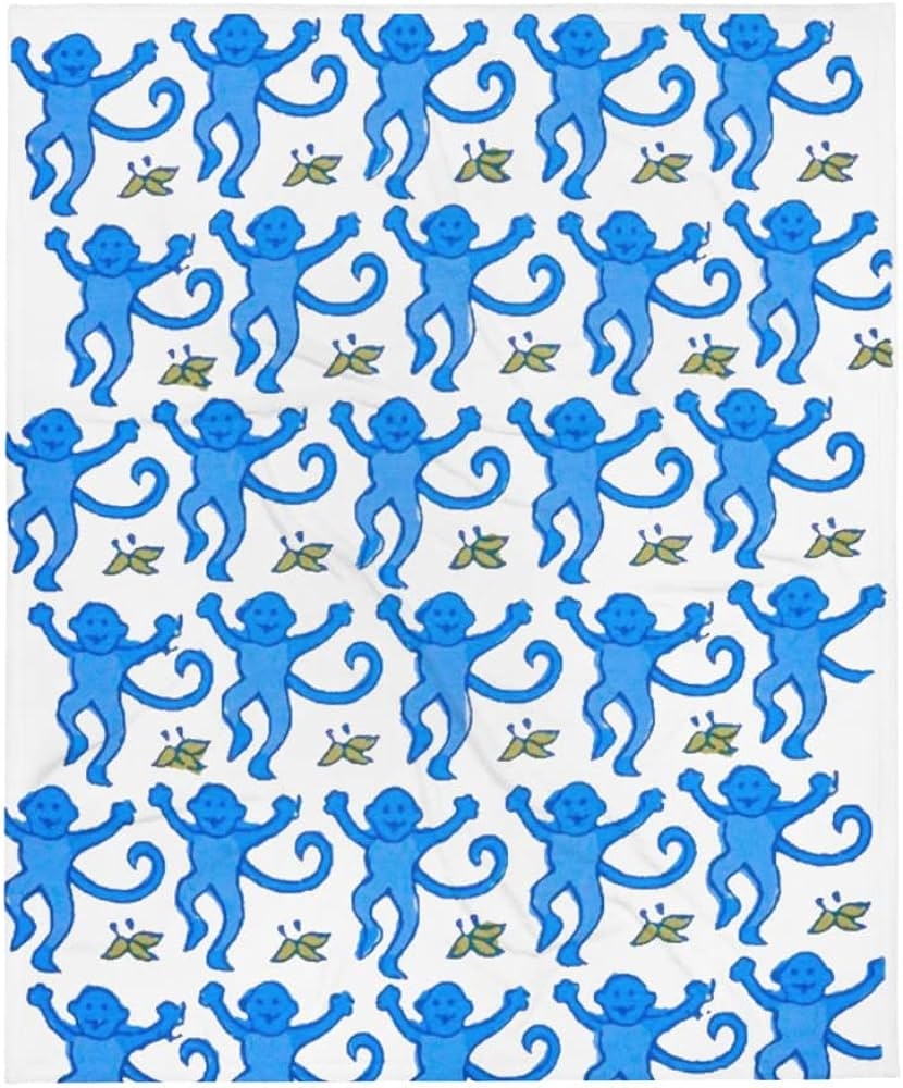 830x1000 Blue Preppy Monkey Throw Blanket, Phone