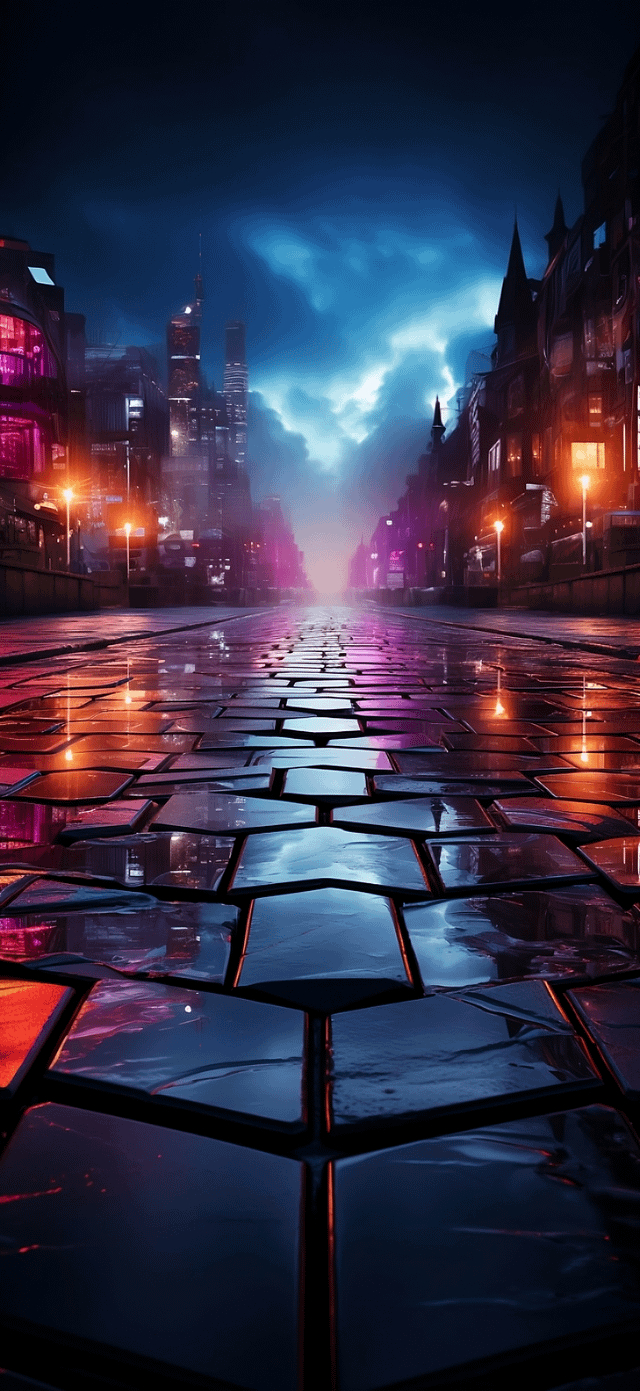 640x1400 City Lights Effect Wallpaper 1472 × 3200. (more in comments), Phone