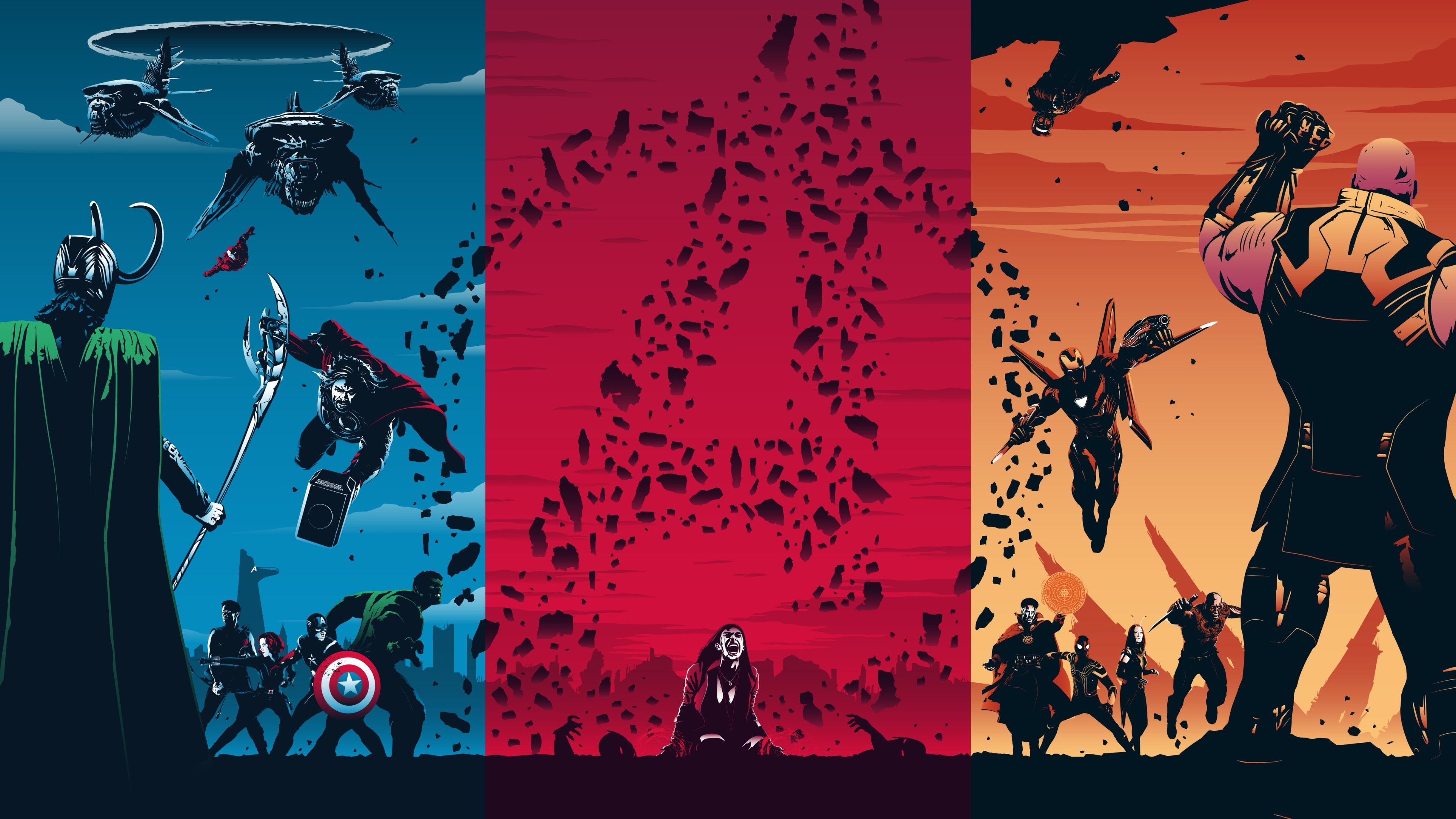 3840x2160 Wallpaper 4k Avengers Trilogy 4k 4k Wallpaper, Artwork Wallpaper, Avengers Wallpaper, Digital Art Wallpaper, Hd Wallpaper, Superheroes Wallpaper, Desktop