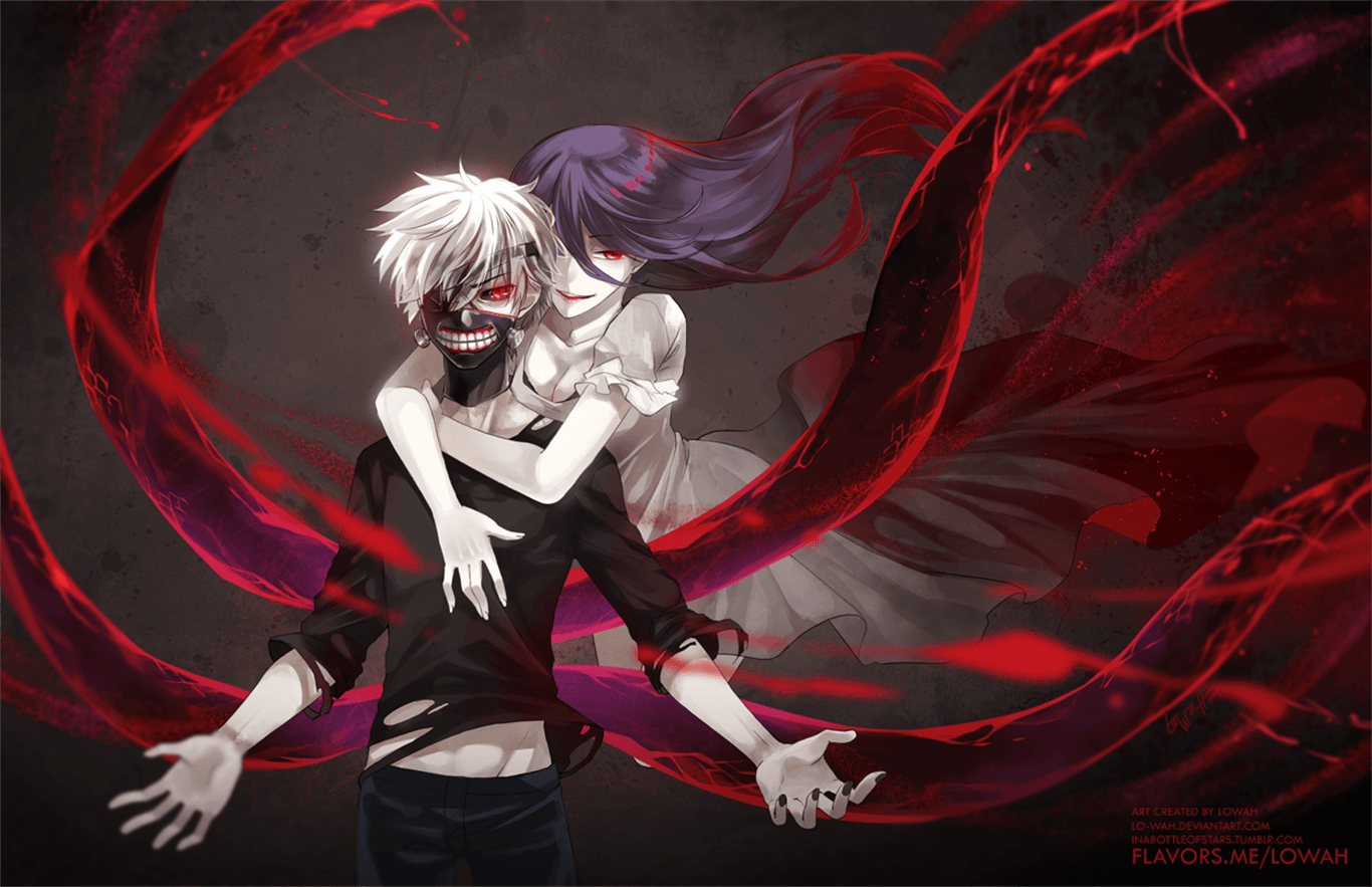 1370x890 Anime Tokyo Ghoul Rize Kamishiro Ken Kaneki Wallpaper. Tokyo ghoul, Desktop