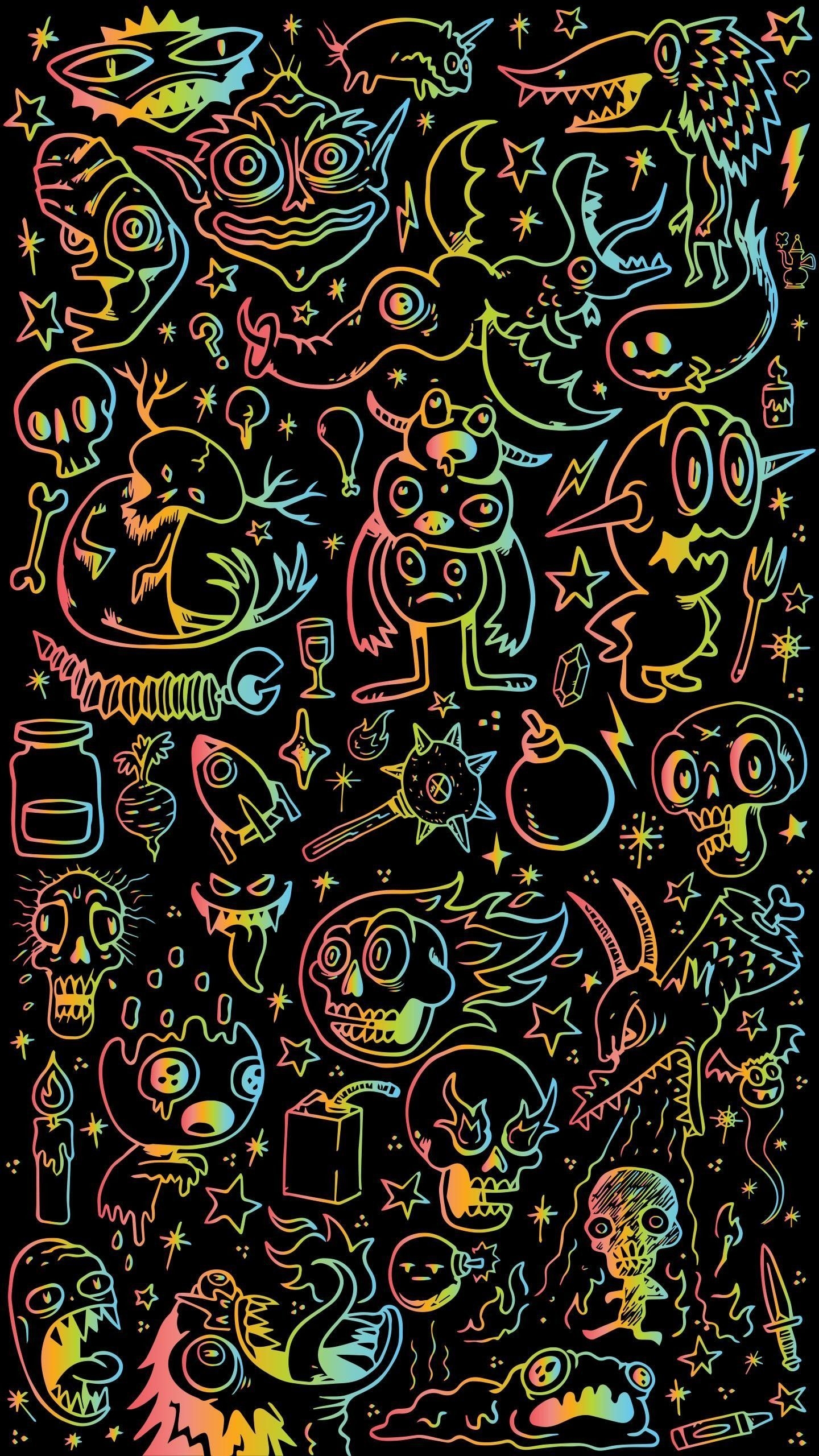 1440x2560 Doodle Wallpaper On Wallpaperplay. Drawing wallpaper, Wallpaper wa, Graffiti wallpaper, Phone