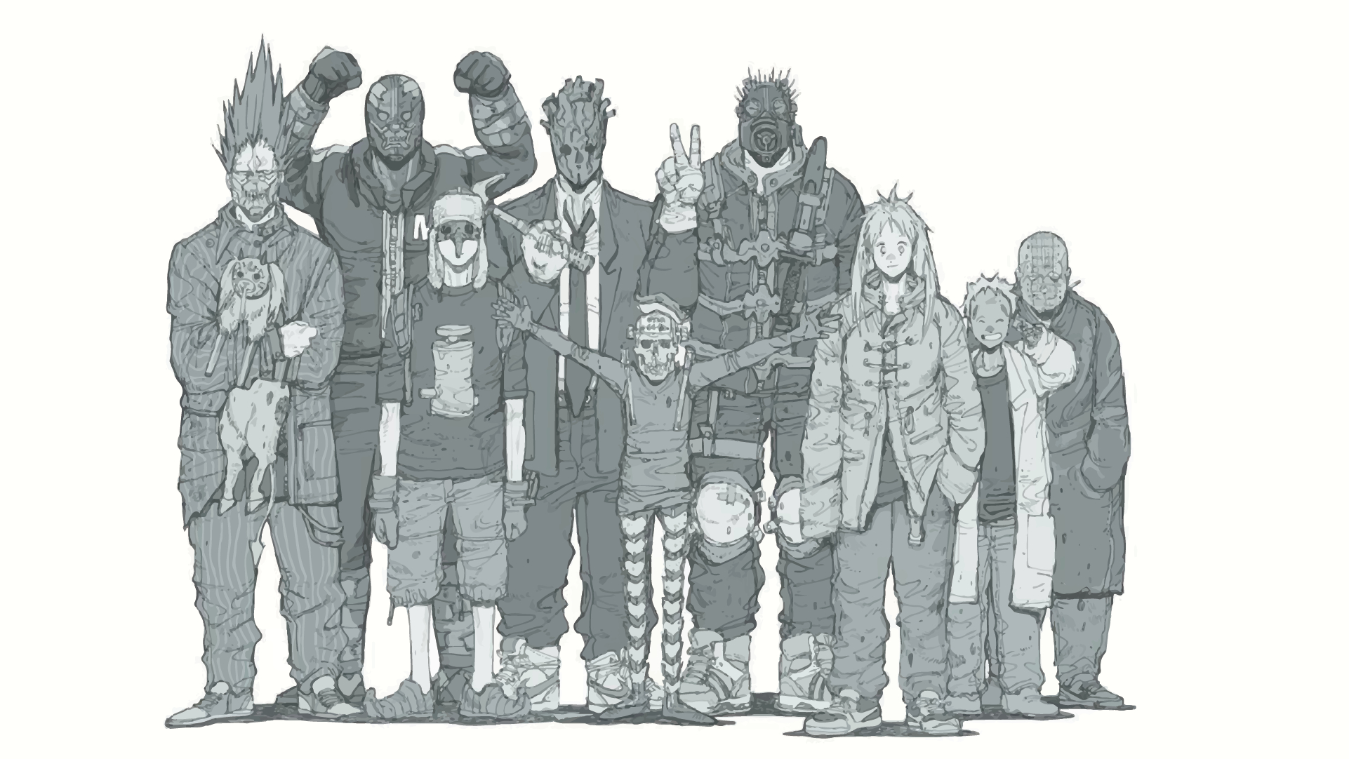 1930x1090 Dorohedoro [1920x1080]. Desktop wallpaper art, Lego wallpaper, Music wallpaper, Desktop