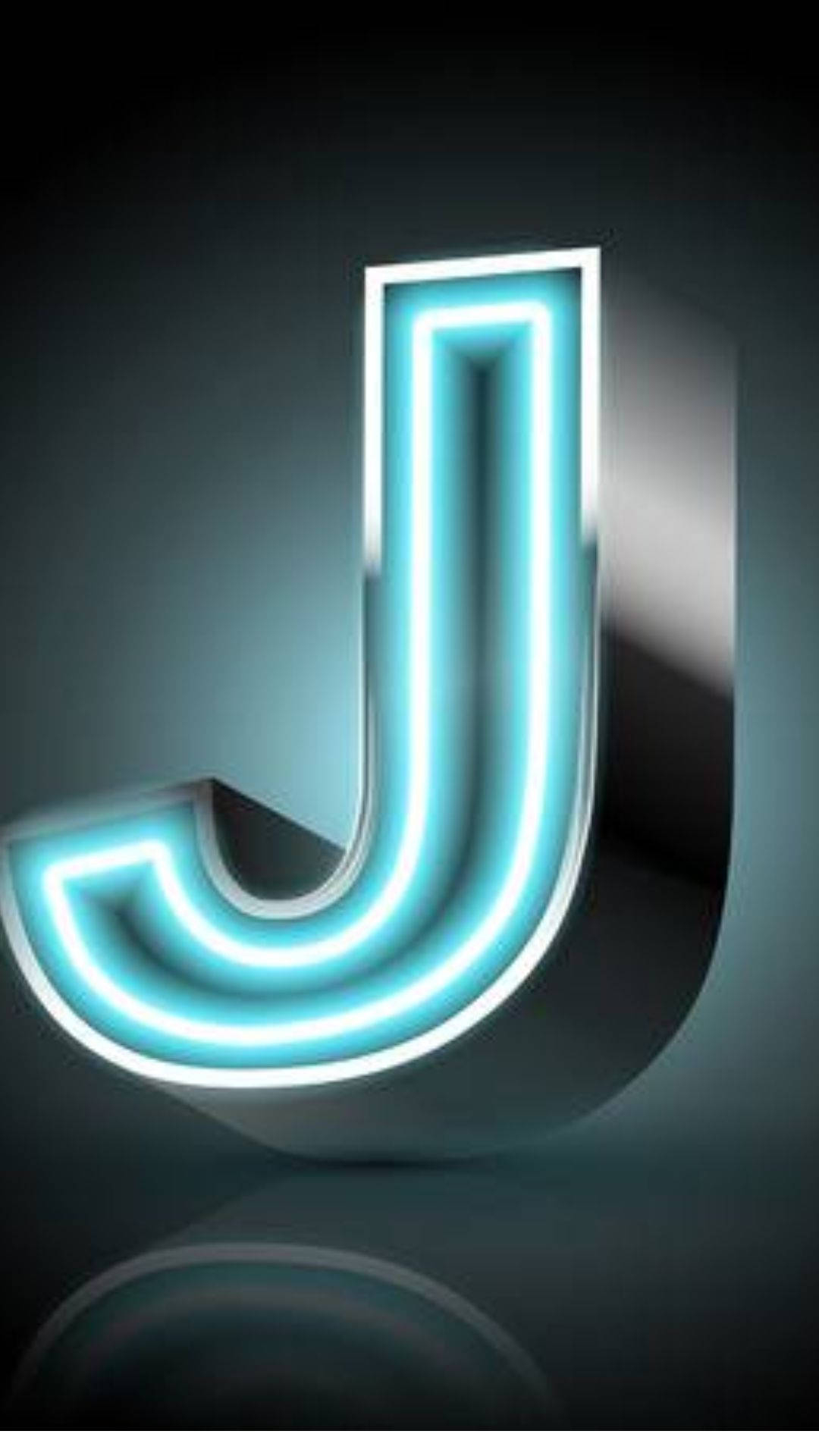 1080x1920 Download Neon Blue Letter J Wallpaper, Phone