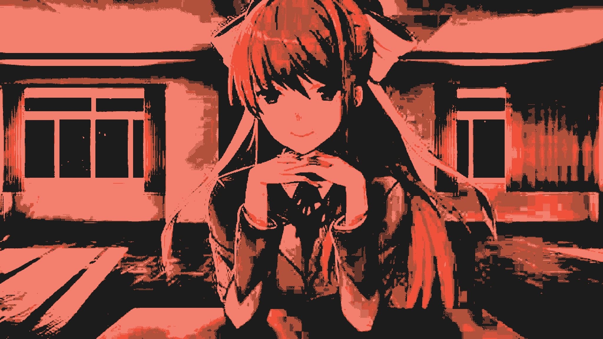 2050x1160 retro red pattern) just monika desktop wallpaper, Desktop