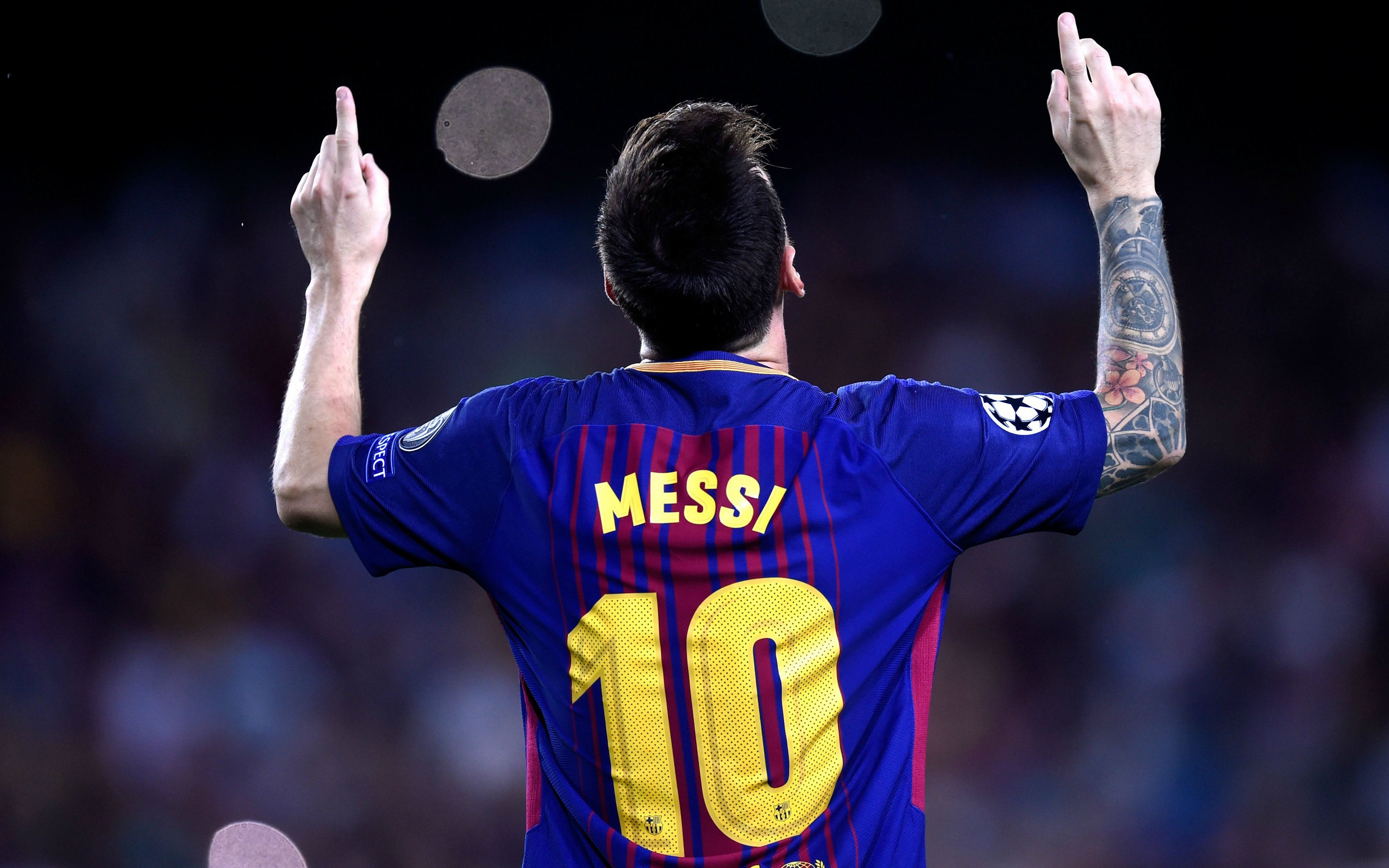 3840x2400 Download Wallpaper Lionel Messi, Goal, Barcelona, Spain, T Shirt, 10 Number, La Liga, Leo Messi, Argentina For Desktop With Resolution. High Quality HD Picture Wallpaper, Desktop