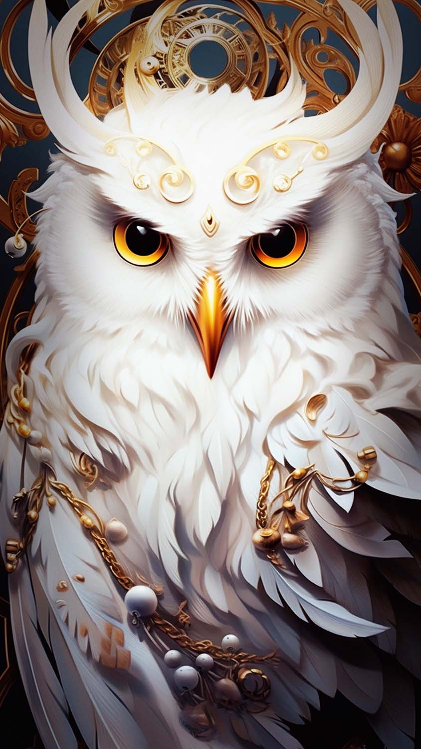 850x1500 White Owl iPhone Wallpaper 4K, Phone