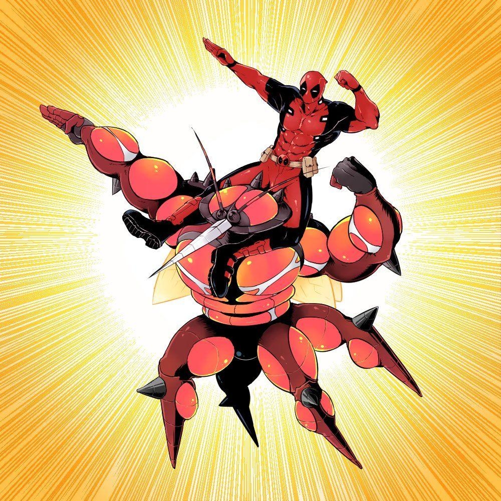 1000x1000 Buzzwole and Deadpool, Phone