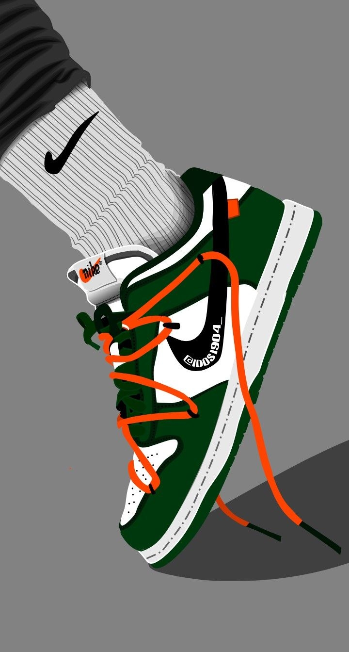 720x1350 Nike sb × off white dunk low 'pine green'. Sneakers wallpaper, Shoes wallpaper, Nike art, Phone