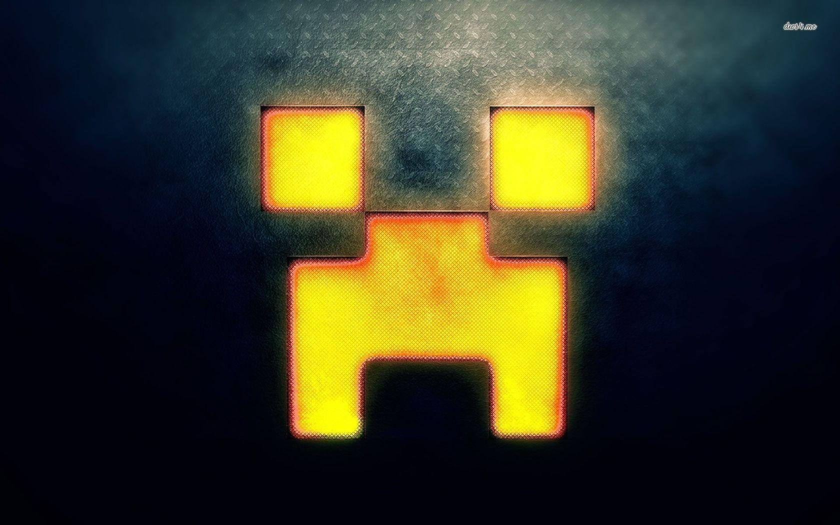 1680x1050 Orange Creeper Face Minecraft Wallpaper, Desktop