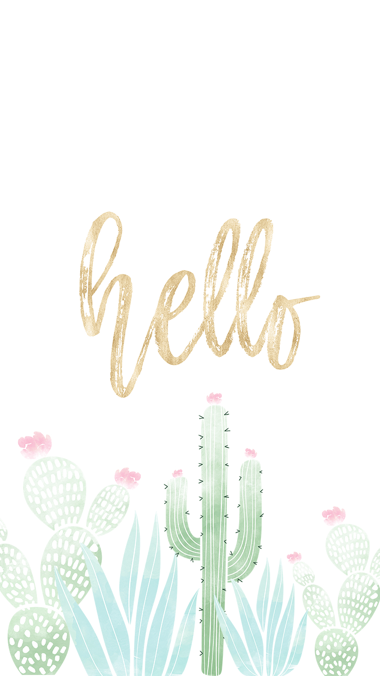 750x1340 Pastel Cute Cactus Wallpaper Tumblr, Phone