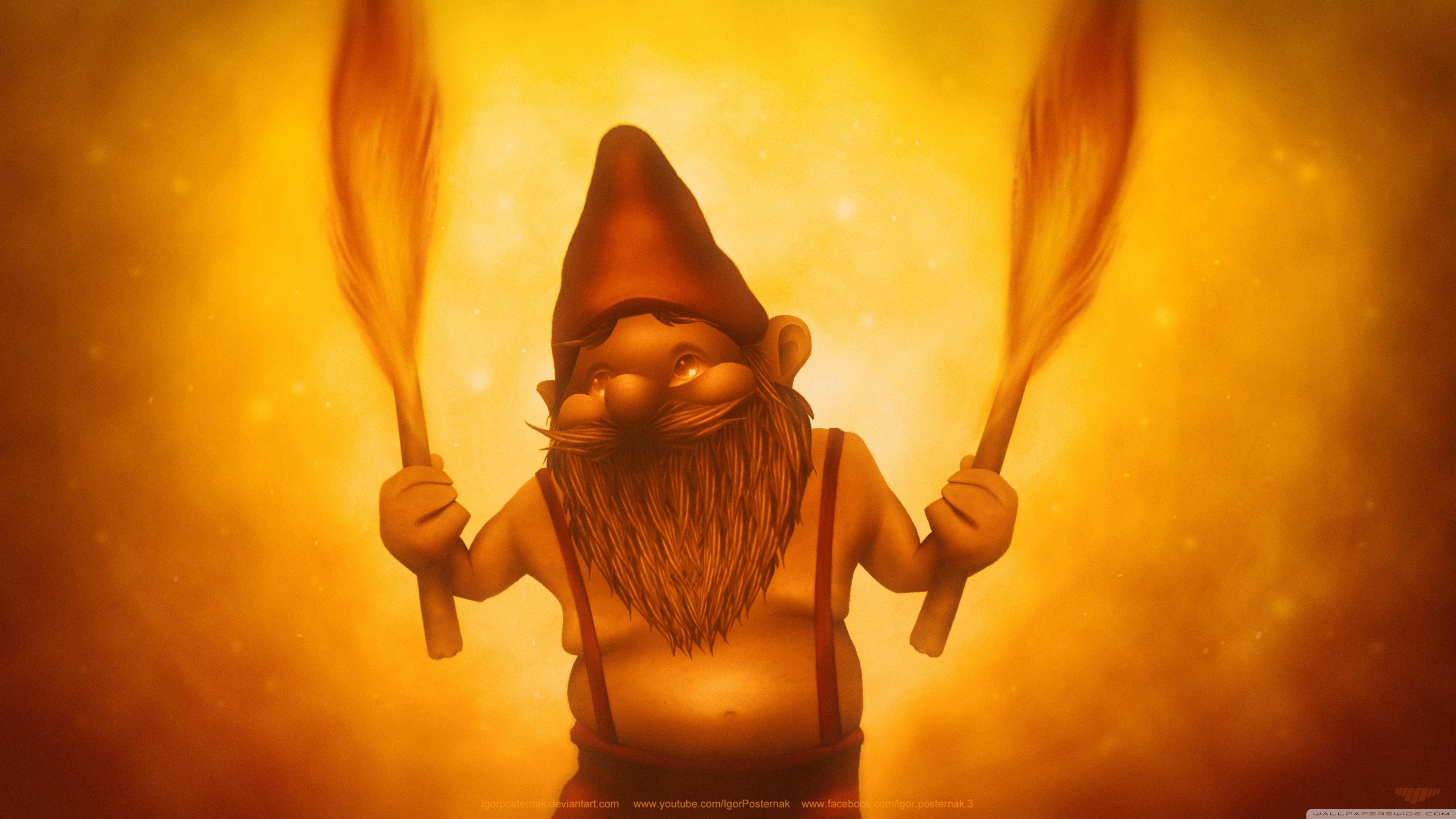 3840x2160 Fire Gnome ❤ 4K HD Desktop Wallpaper for 4K Ultra HD TV • Wide, Desktop