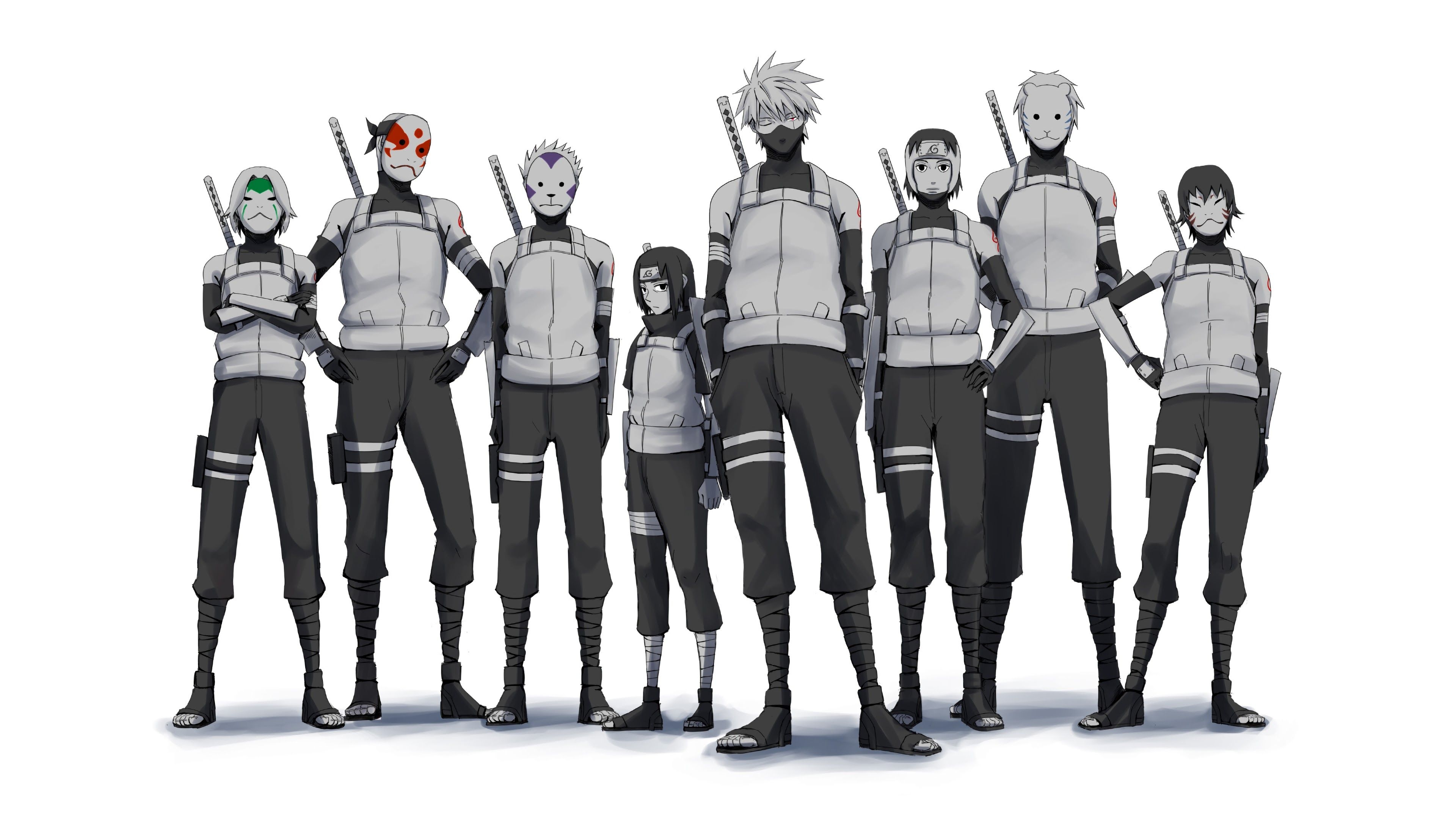 3840x2160 Anbu Squad Kakashi Itachi Yamato 4K Wallpaper, Desktop