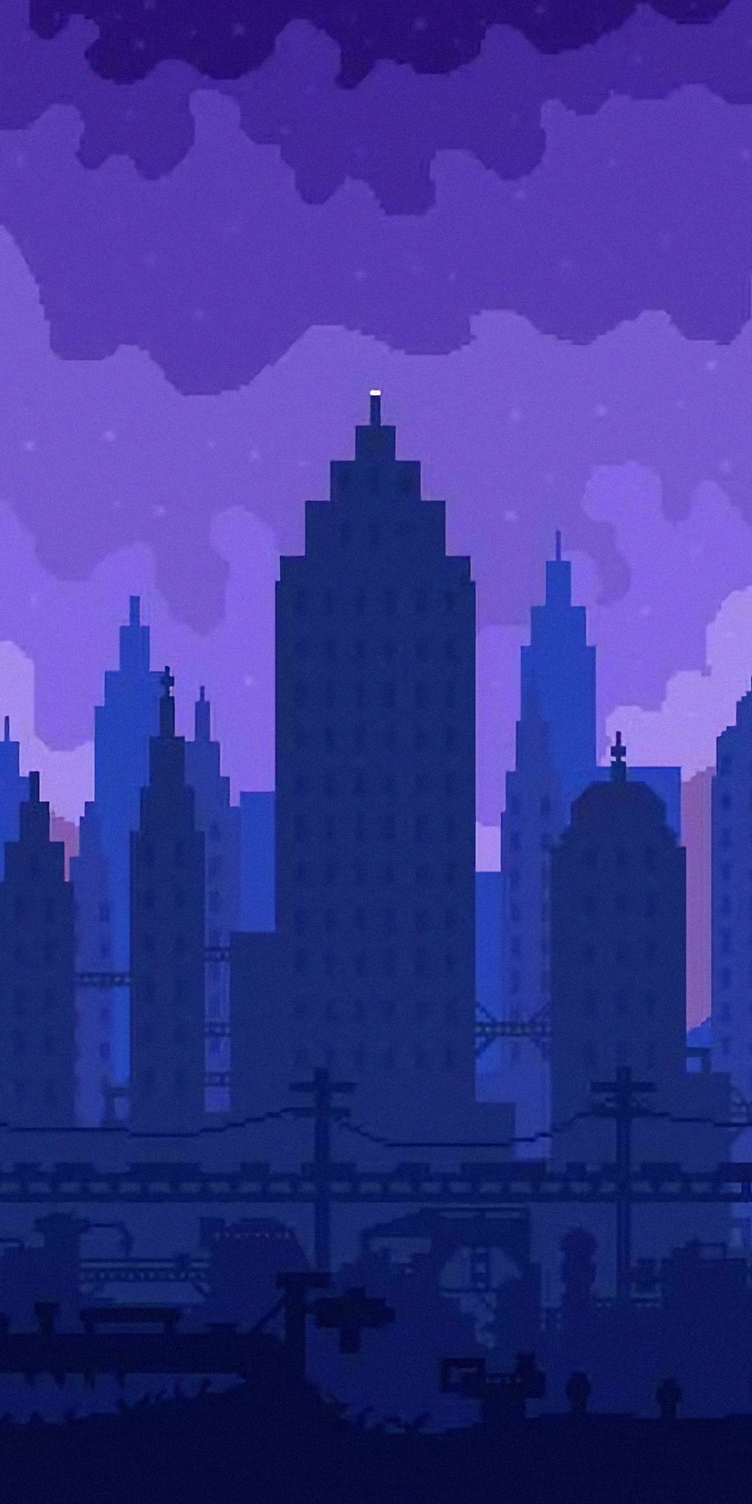 1080x2160 High skies, buildings, silhouette, cityscape, pixel art wallpaper. Pixel art background, Cityscape wallpaper, Cool pixel art, Phone