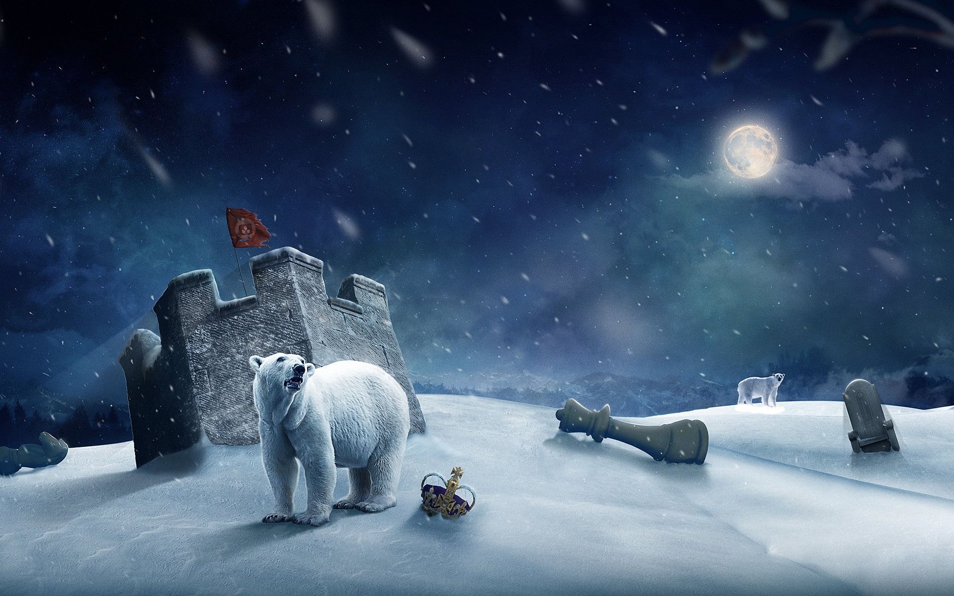 1920x1200 Polar Bears. Photo manipulation fantasy, Photohop wallpaper, Polar bear wallpaper, Desktop