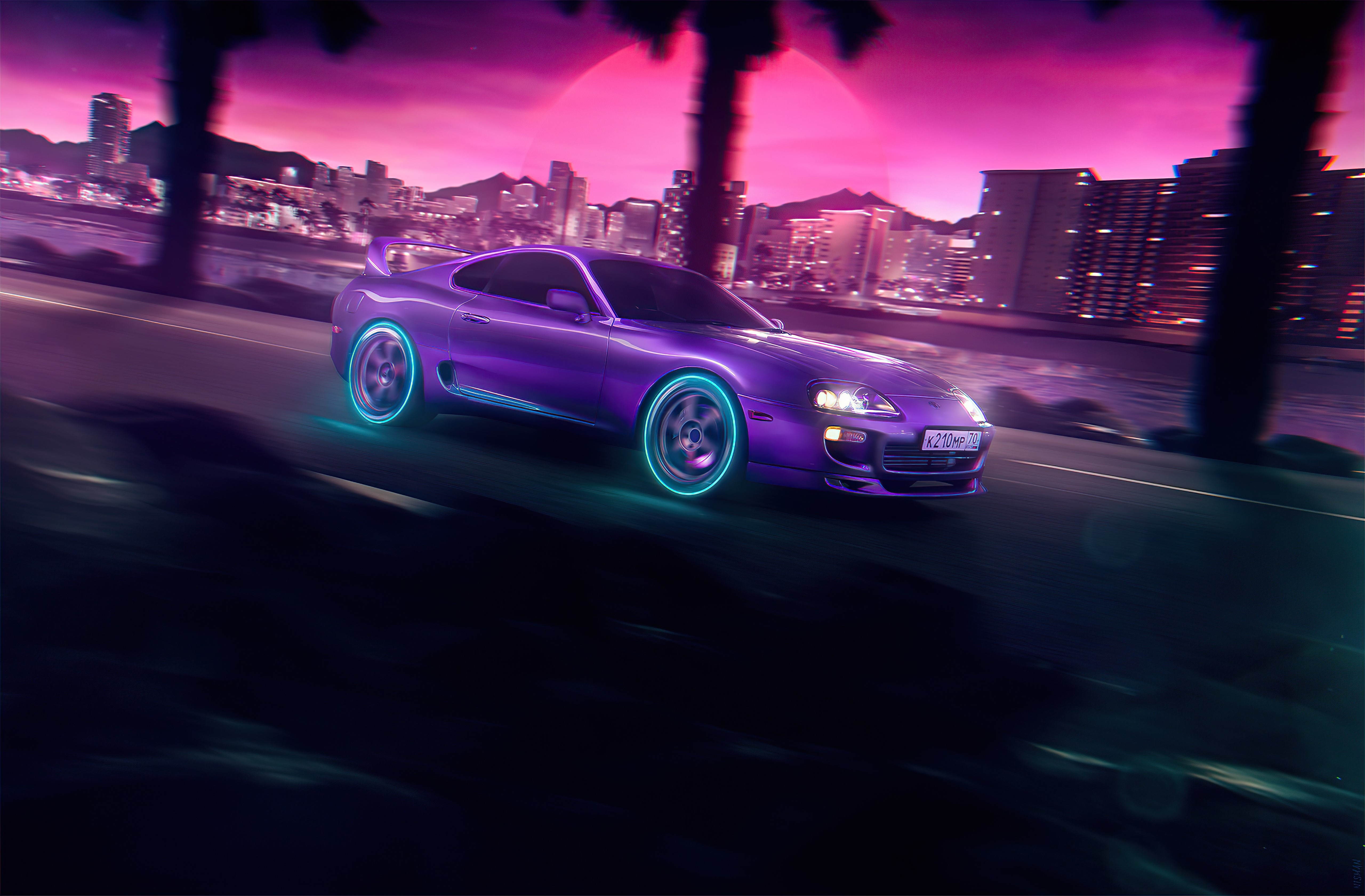 5120x3370 Wallpaper / toyota supra, toyota, cars, hd, 4k, 5k, artist, artwork, digital art, synthwave, artstation, neon free download, Desktop