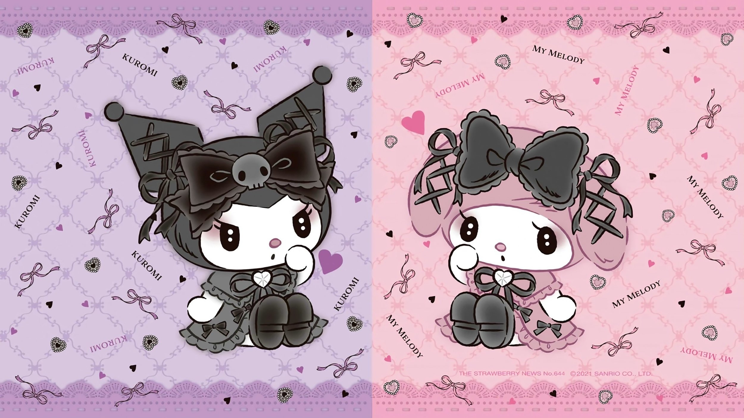 2500x1410 Cute Kuromi & My Melody Gothic Lolita Wallpaper For Desktop & Mobile, Desktop