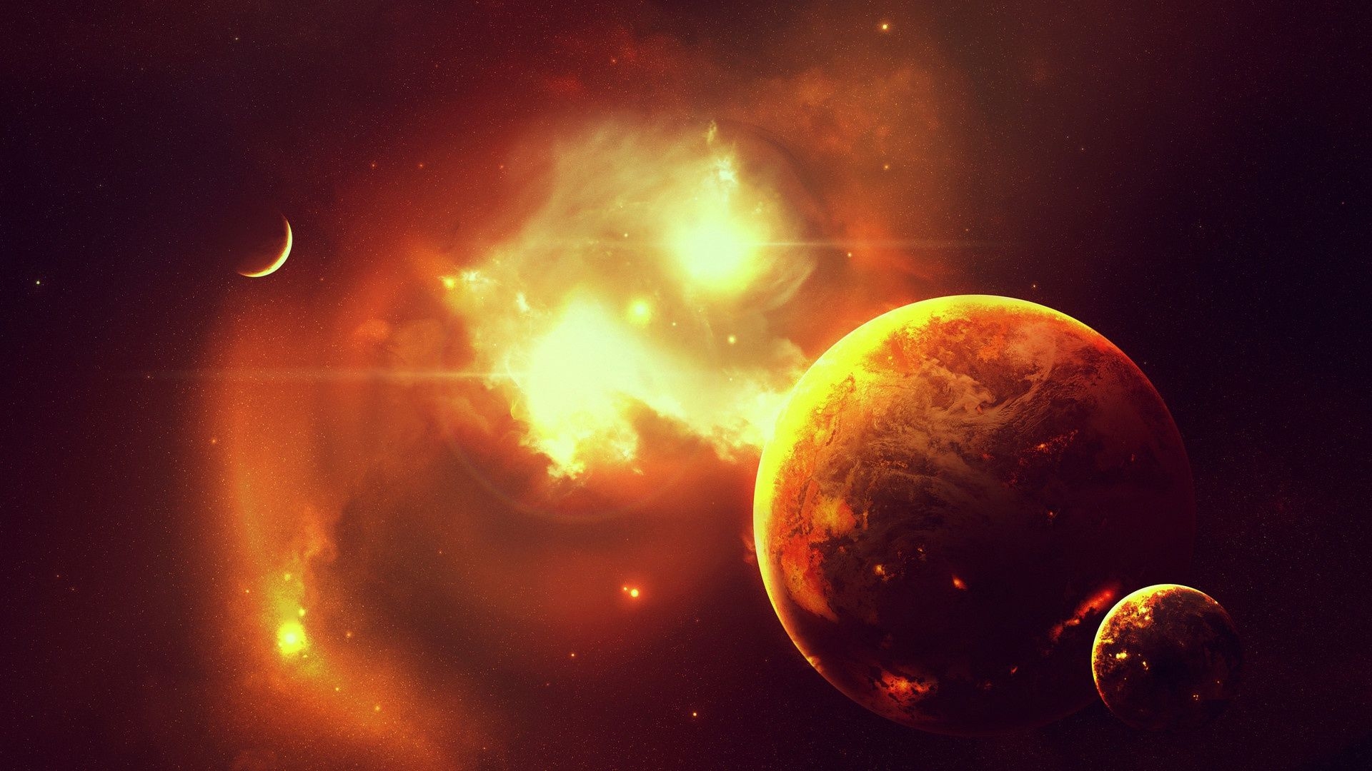 1920x1080 Planet, Space, Shine, Light, Explosion Wallpaper & Background Image, Desktop