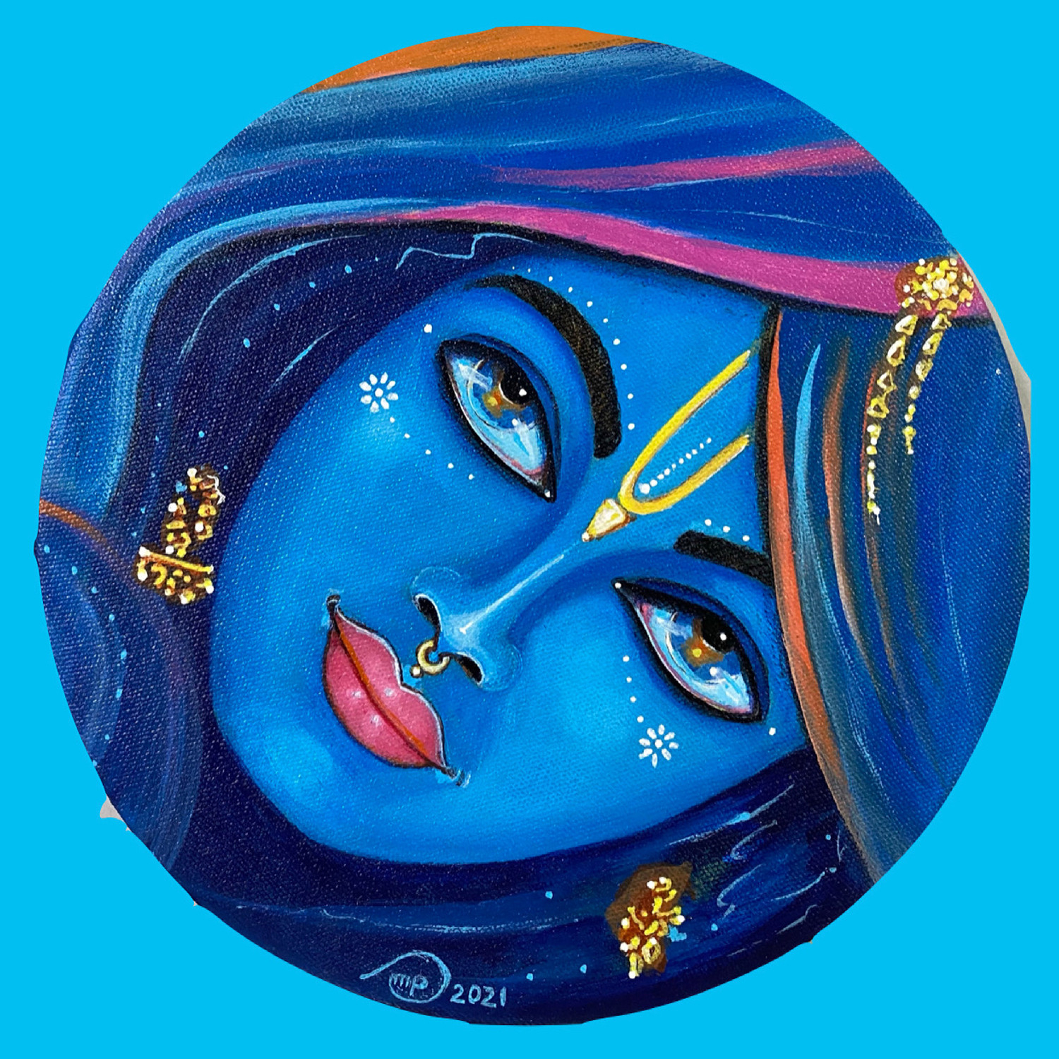 1500x1500 Buy Krishna Eyes Handmade Painting by SANDHYAMISHRA PRAMANIK. Code:ART_8370_67051 online in India, Phone