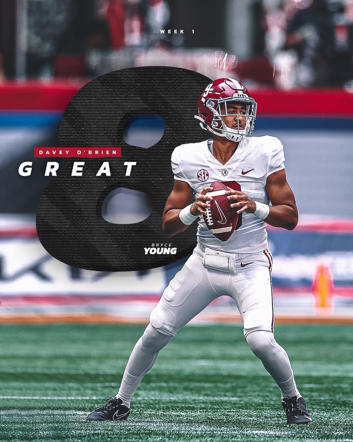 1200x1500 Alabama Football 1 ✗ Great 8 Bryce Young was one of eight quarterbacks named to weekly honor. #BamaFactor #RollTide, Phone