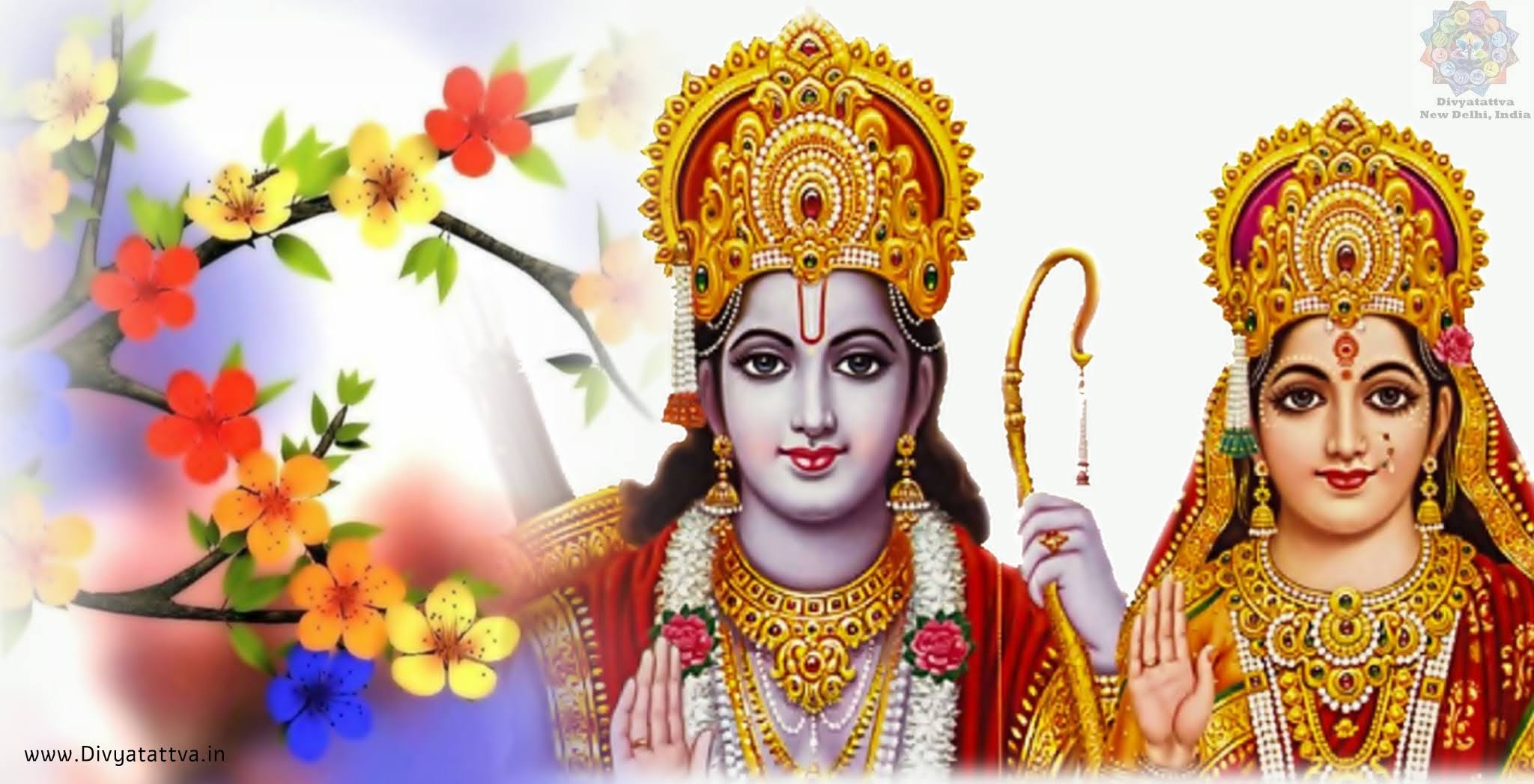 2050x1050 Lord Rama Sita Hanuman Laxman Parivar Wallpaper For Hindu Devotees, Desktop