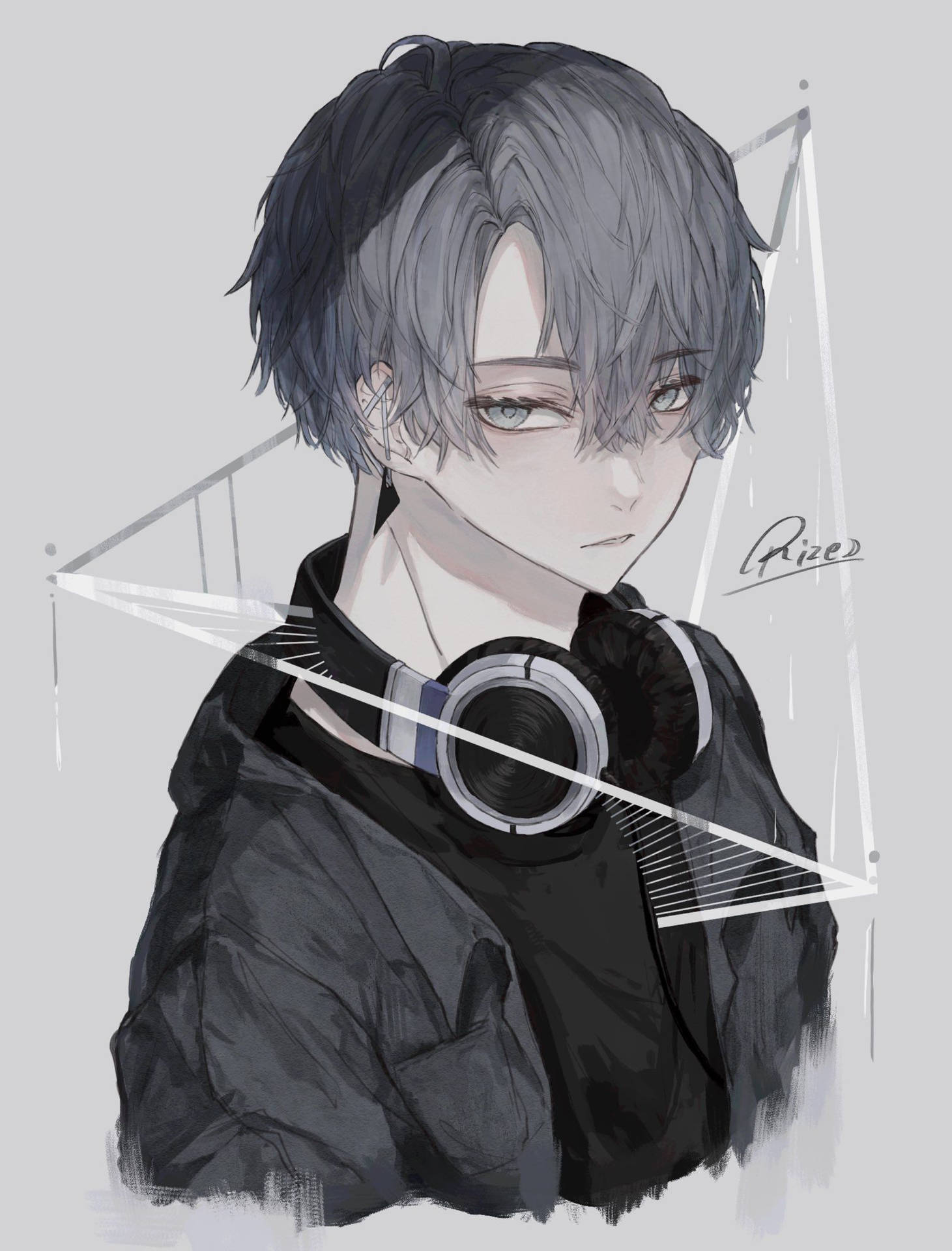 1470x1920 Download Boy With Headphones Edgy Anime Pfp Wallpaper, Phone