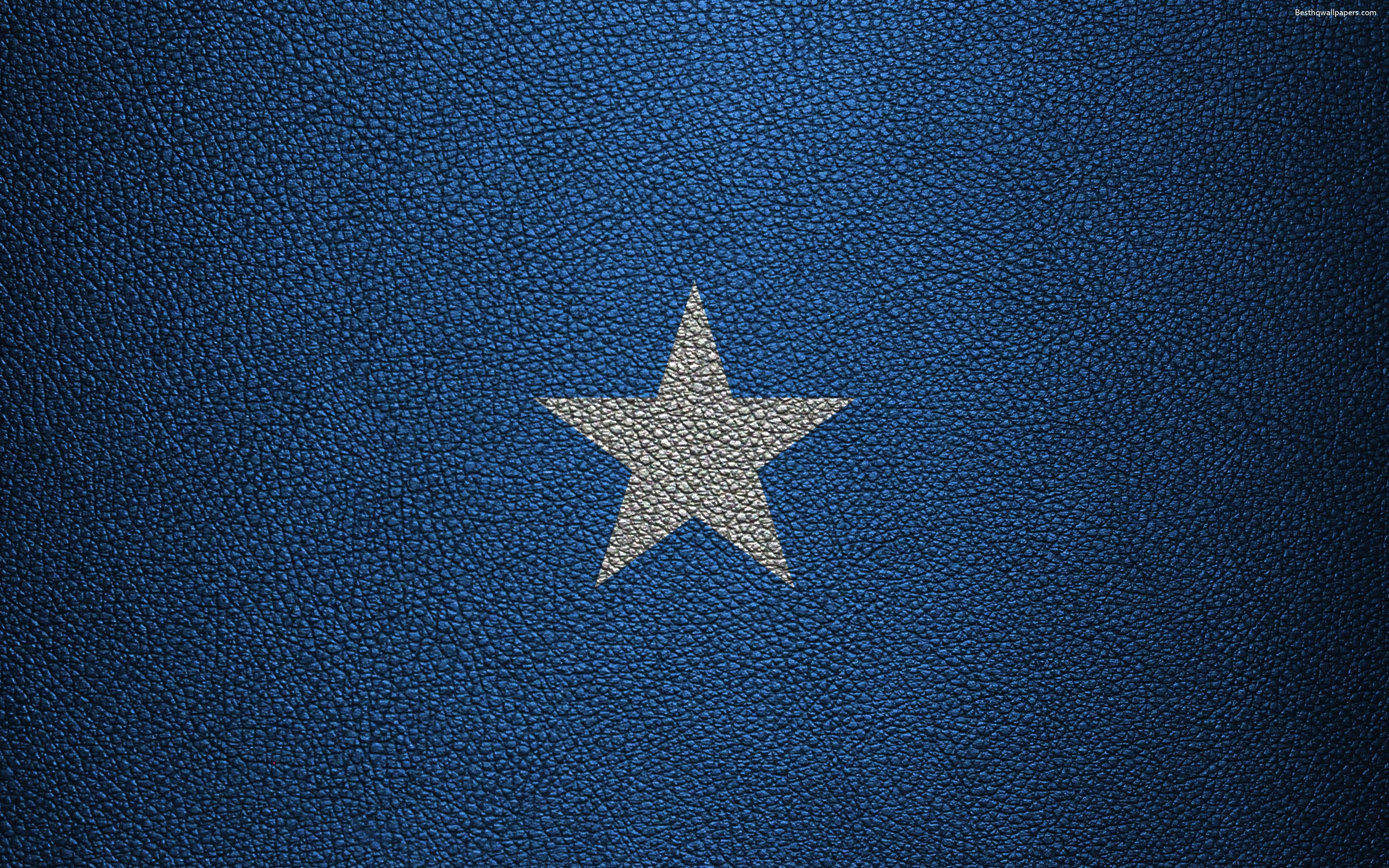 3840x2400 Download wallpaper Flag of Somalia, Africa, 4k, leather texture, Desktop