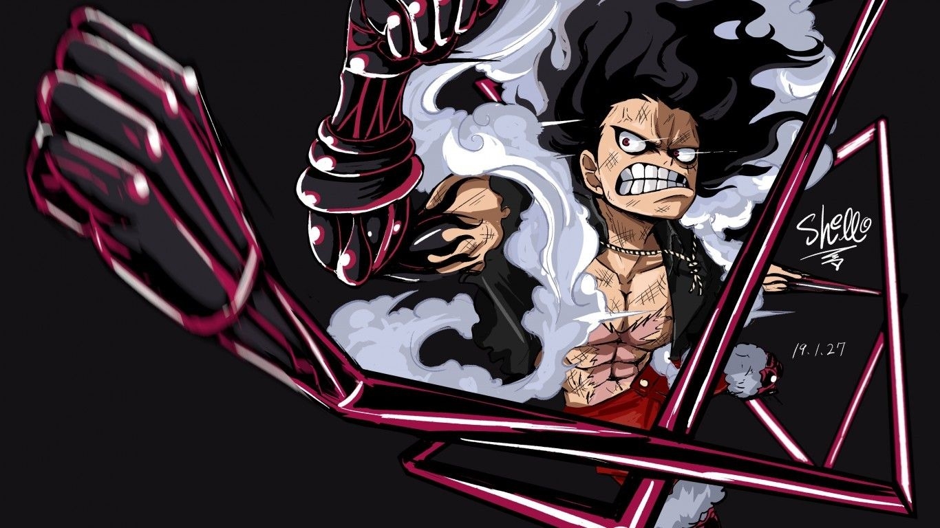 1370x770 Download  Monkey D. Luffy, One Piece, Fist, Angry Wallpaper for Laptop, Notebook, Desktop