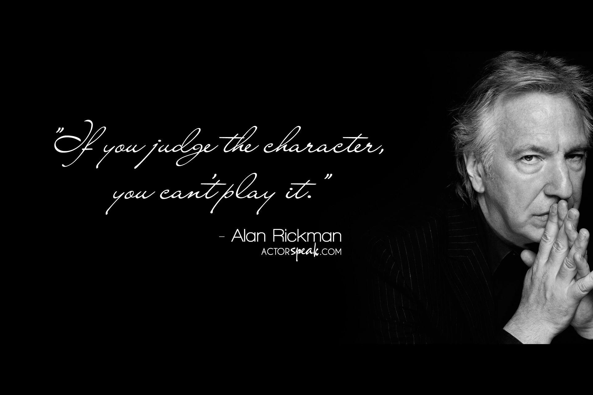 1920x1280 WALLPAPER: Alan Rickman quote on acting with photo, Desktop