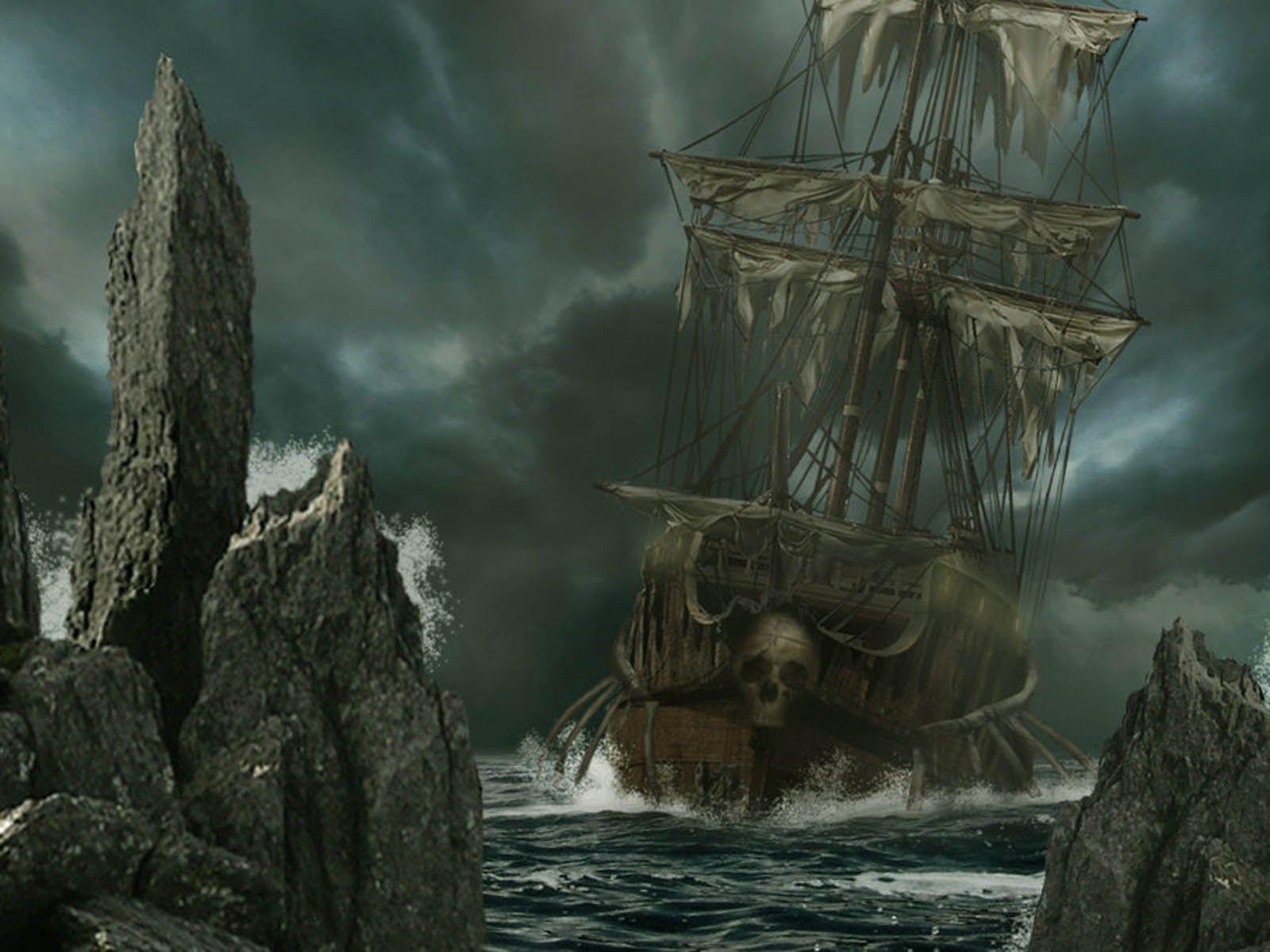 1600x1200 Free Ghost Pirate Ship Wallpaper Photo, Desktop