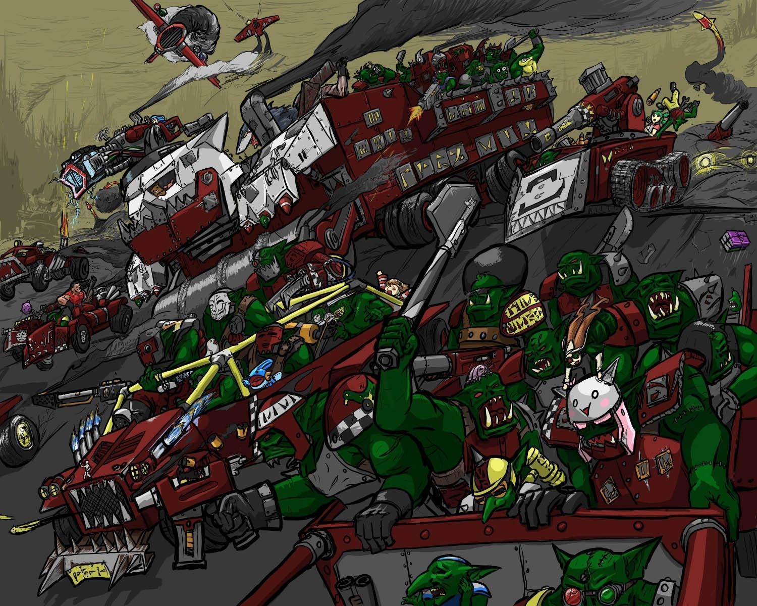 1500x1200 warhammer orks Colouring Pages, Desktop