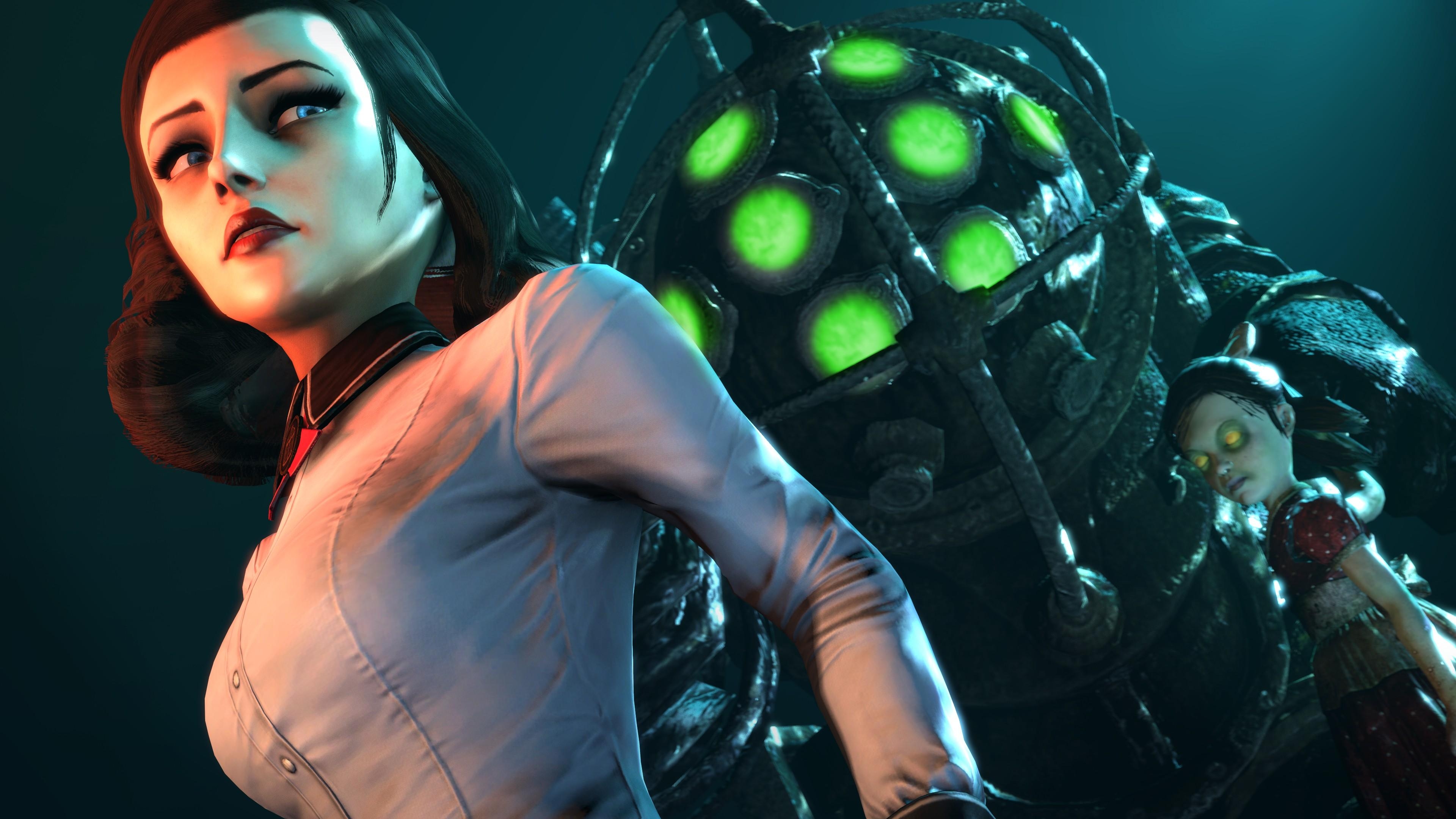 3840x2160 Wallpaper BioShock: The Collection, daddy, girl, best games, Desktop