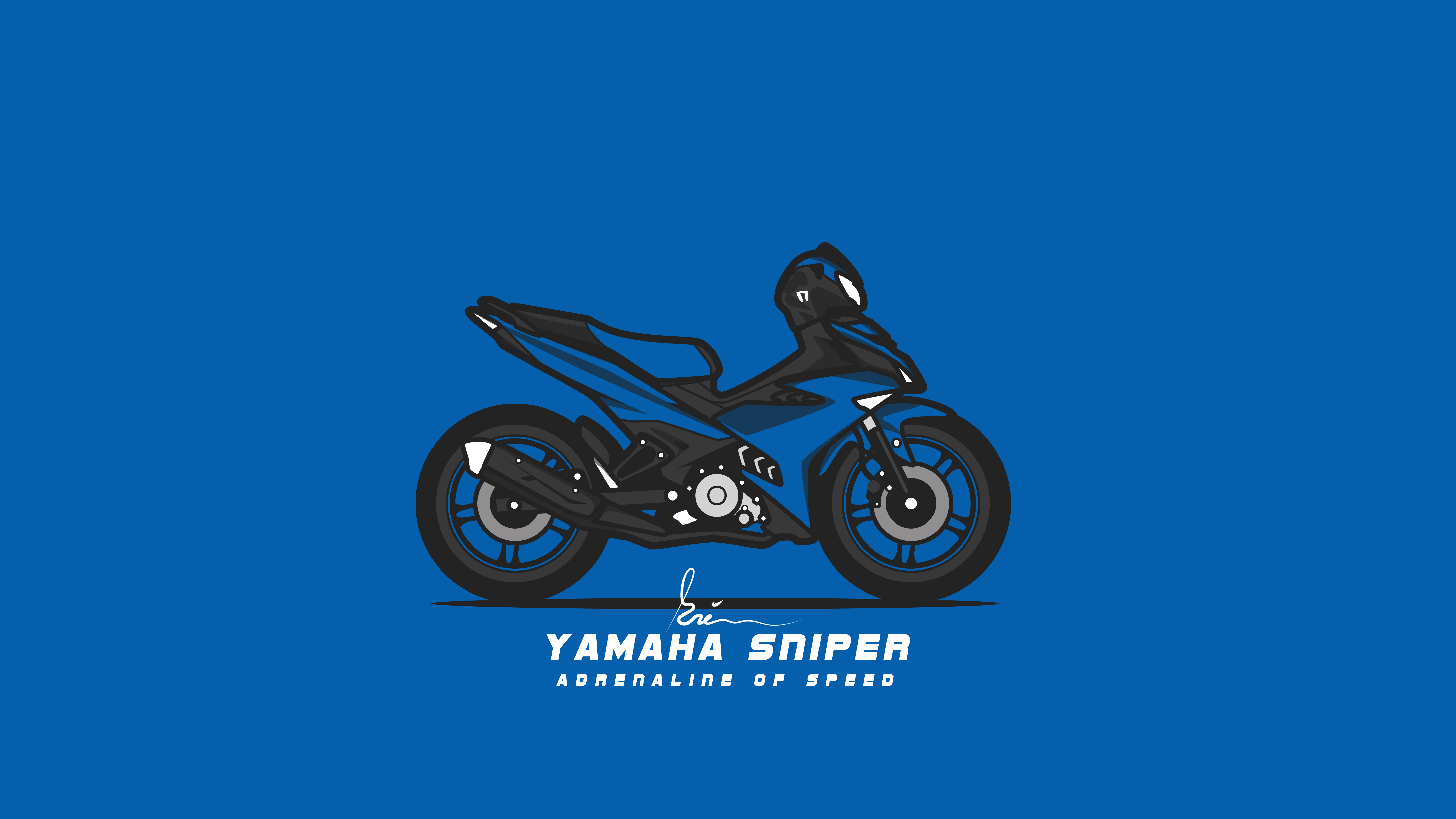 5760x3240 Yamaha Sniper. Blue artwork, Motorcycle artwork, Yamaha, Desktop