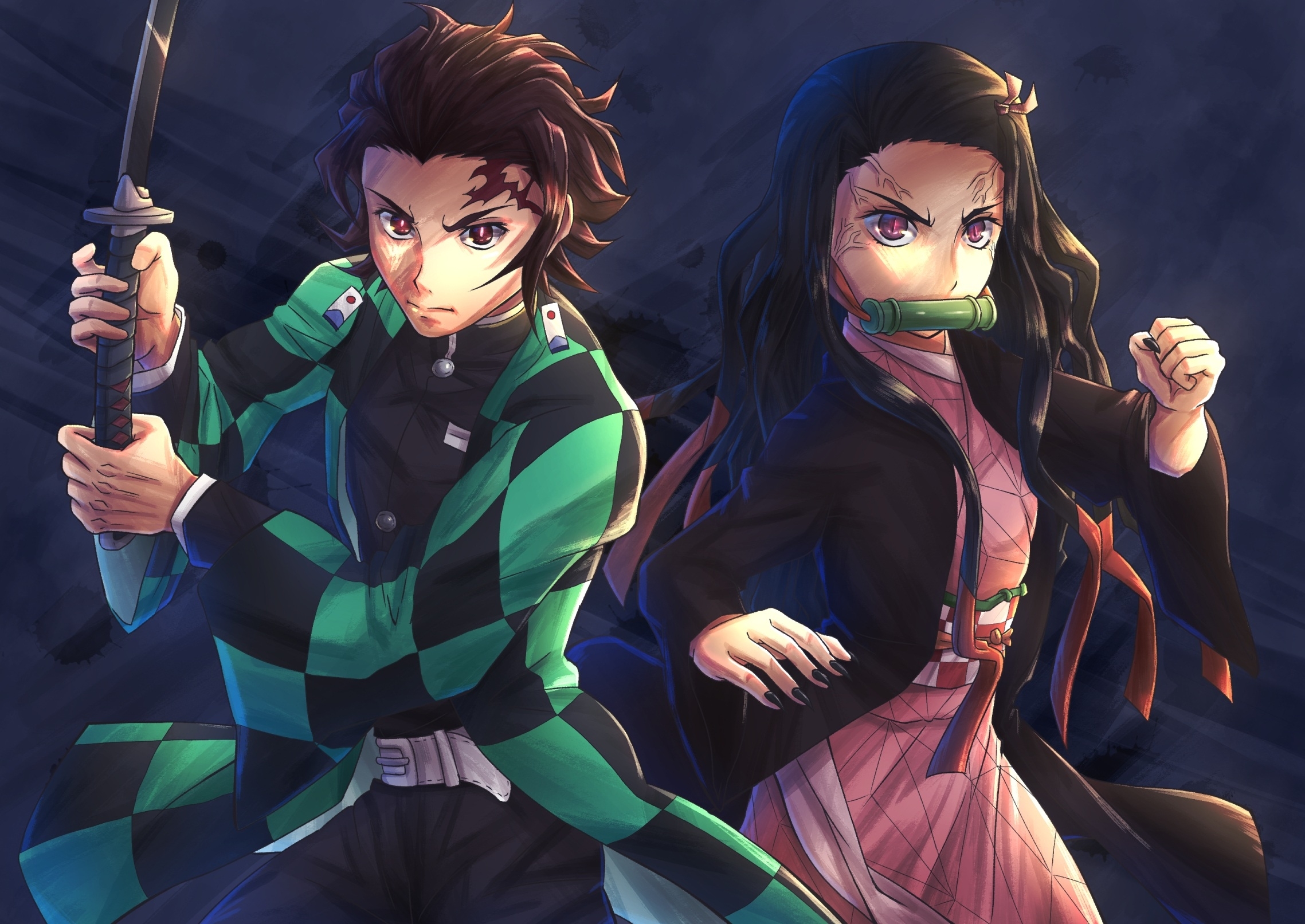 2280x1620 Nezuko Kamado and Tanjirou Kamado HD Laptop Wallpaper, HD Anime 4K Wallpaper, Image, Photo and Background, Desktop