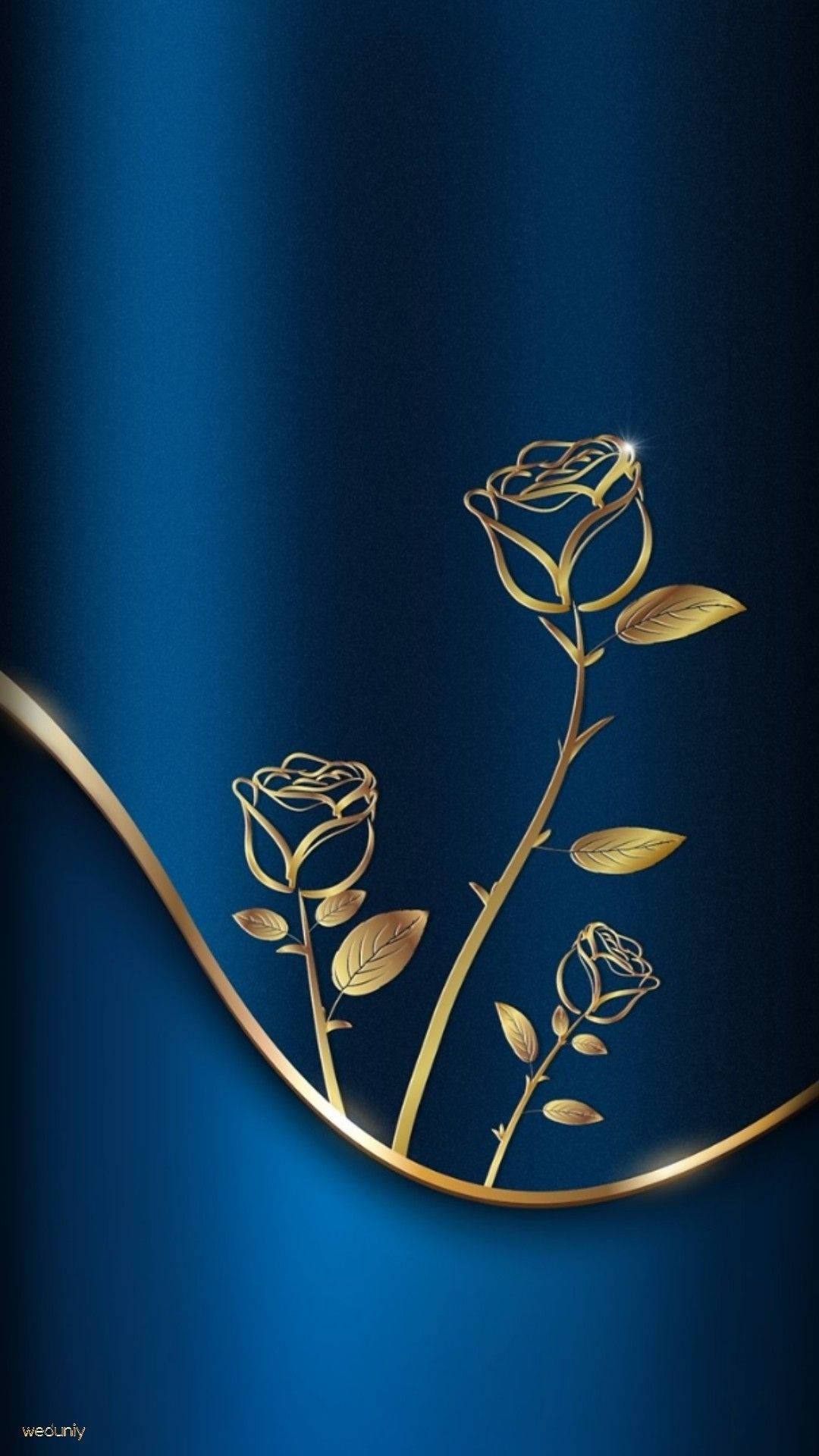 1080x1920 Download Blue And Gold Rose Wallpaper, Phone