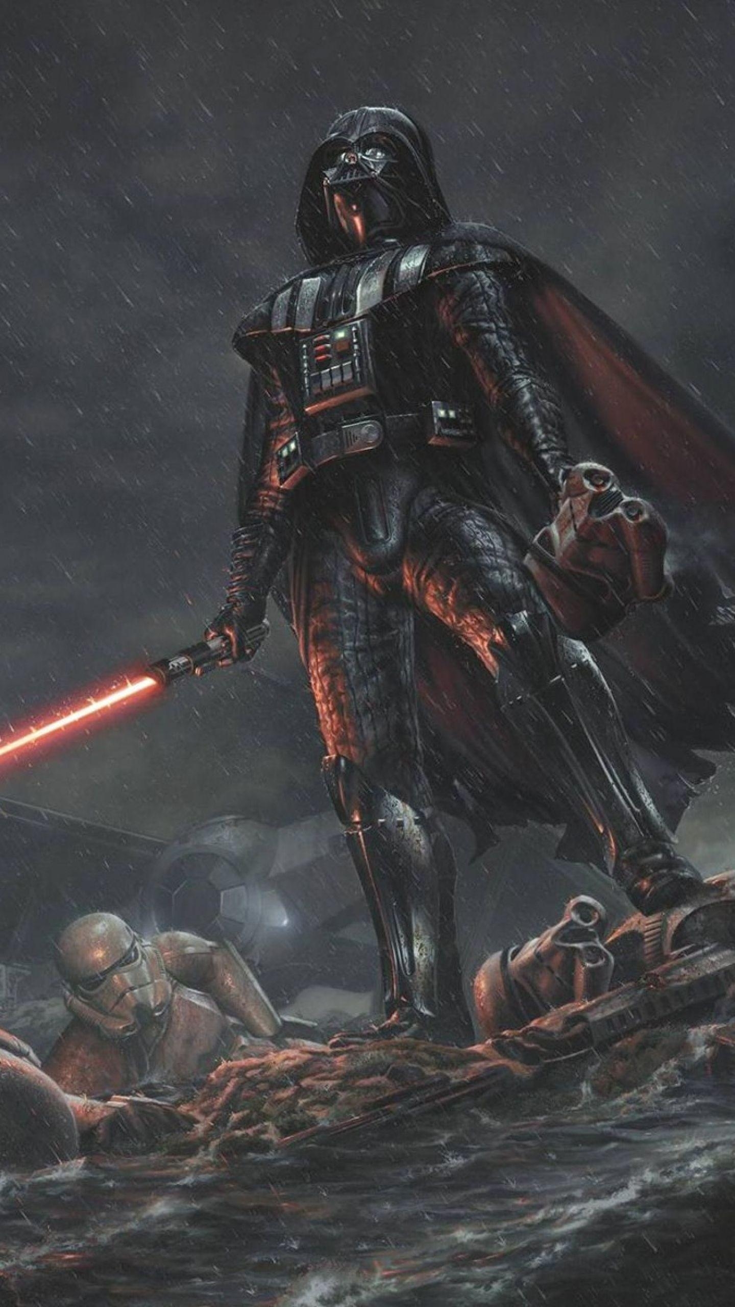 1440x2560 Darth Vader Star War iPhone 6s Wallpaper HD. Star wars painting, Phone