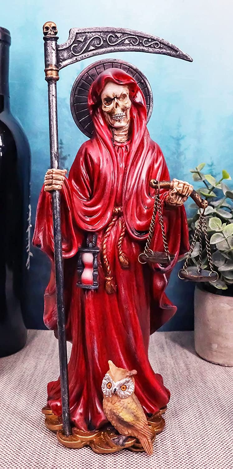 750x1500 Ebros Gift 10.5 Tall Holy Death Santa Muerte with Scythe and Scales Day of The Dead Decorative Figurine (Red), Home & Kitchen, Phone