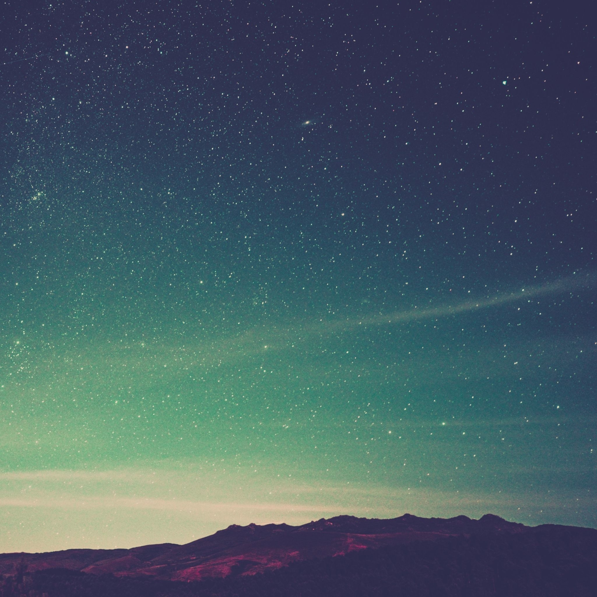 2050x2050 Wallpaper starry sky, radiance, mountains, sky. Starry sky, Starry, Wallpaper, Phone