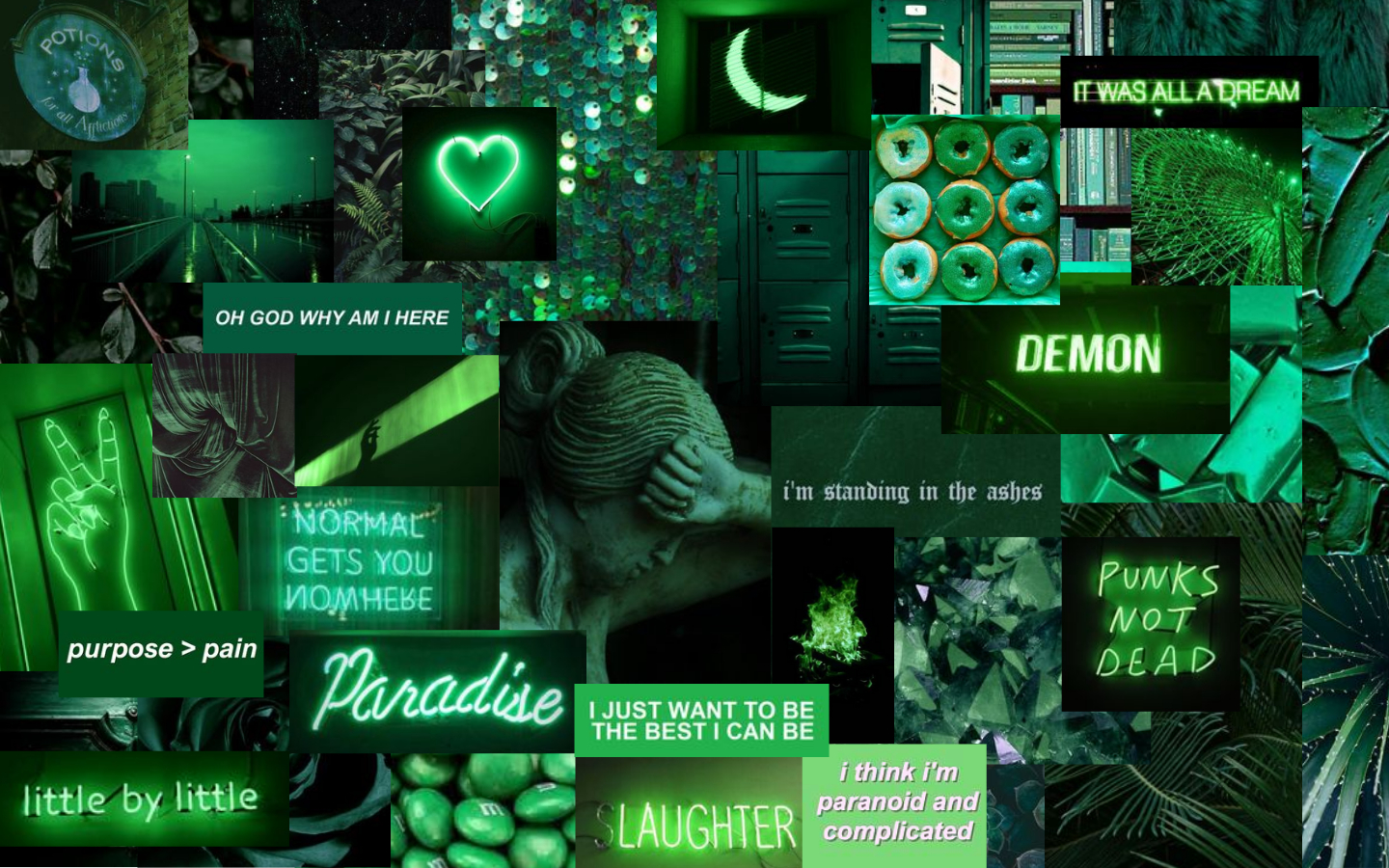 1440x900 Green Collage Wallpaper Free Green Collage Background, Desktop