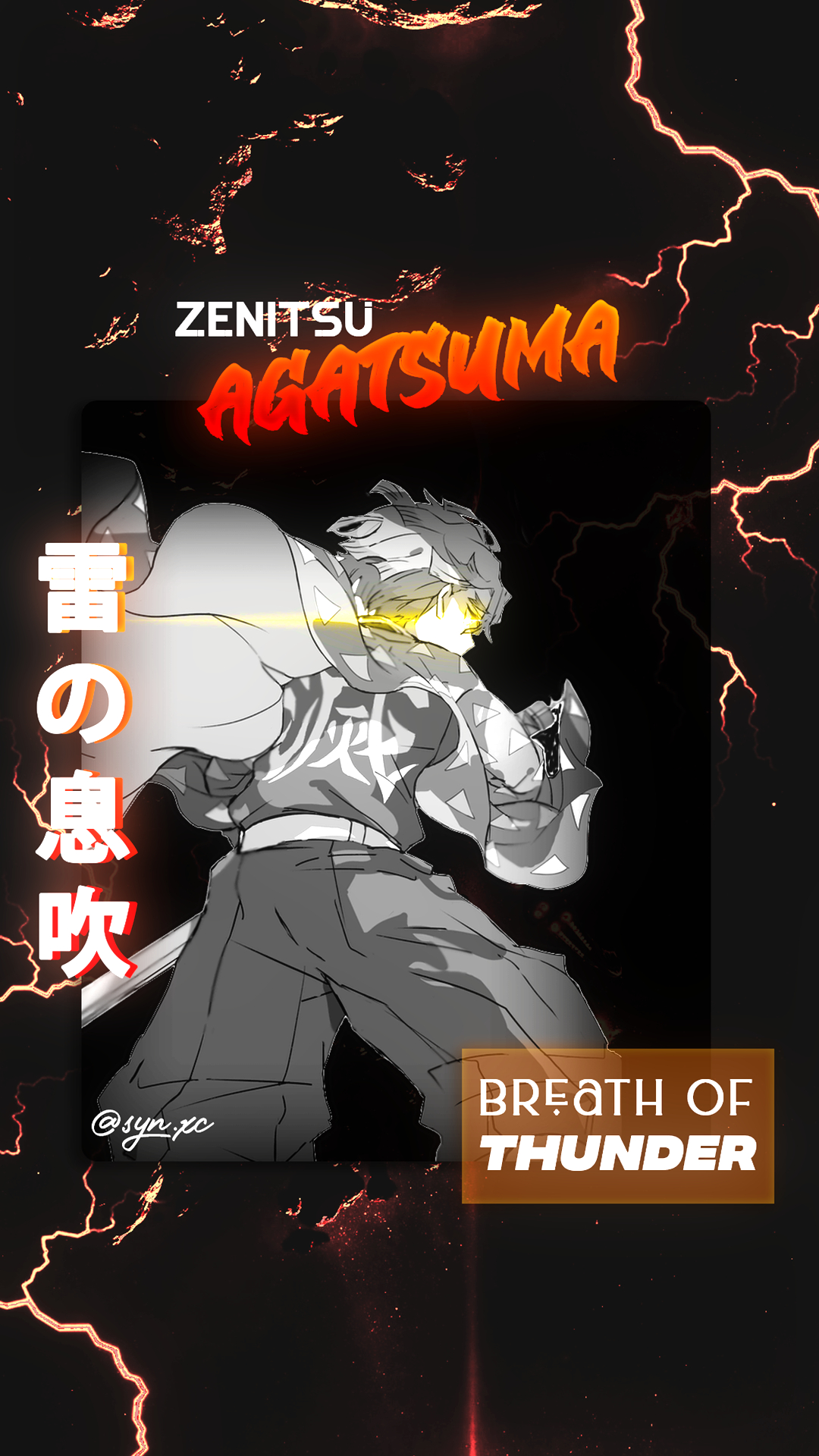 1080x1920 Zenitsu Aesthetic Wallpaper // Demon Slayer, Phone