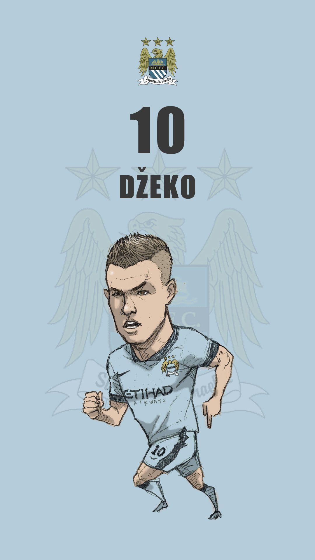 1080x1920 Manchester city fan art for mobile wallpaper Edin Dzeko, Phone