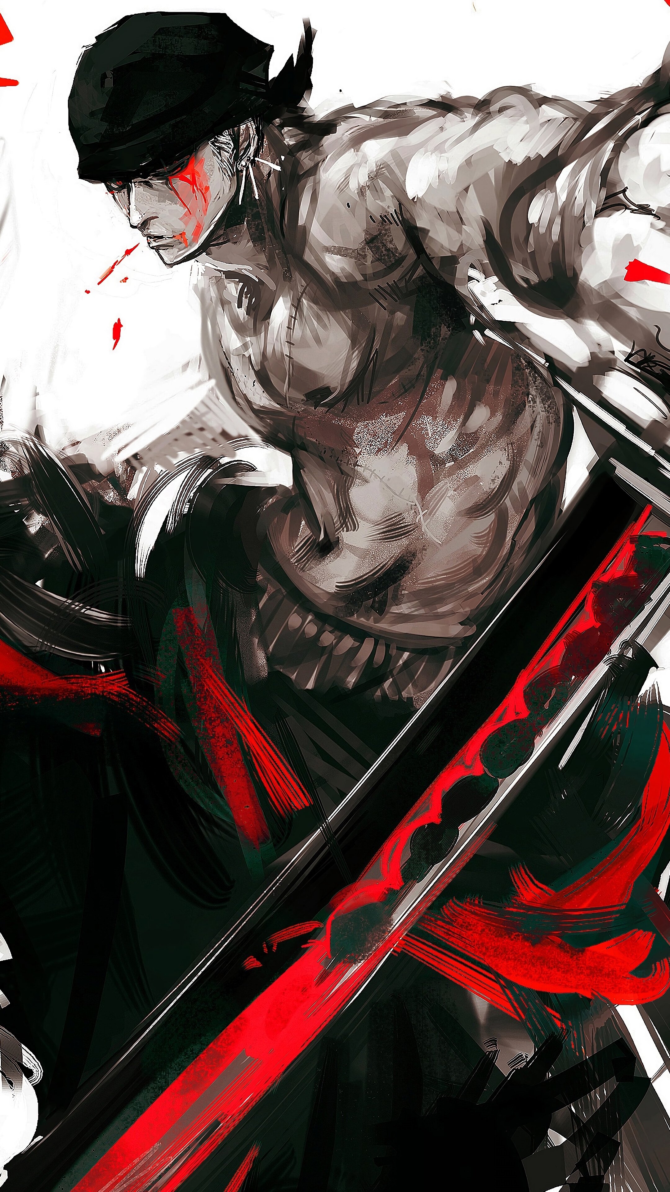 2160x3840 Zoro, Katana, Art, One Piece, 4k Gallery HD Wallpaper, Phone