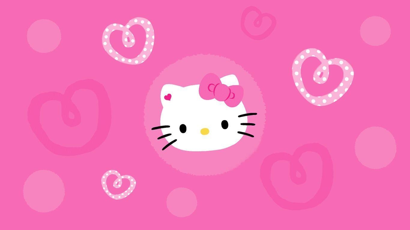 1370x770 Pink Background Hello Kitty Wallpaper, Desktop