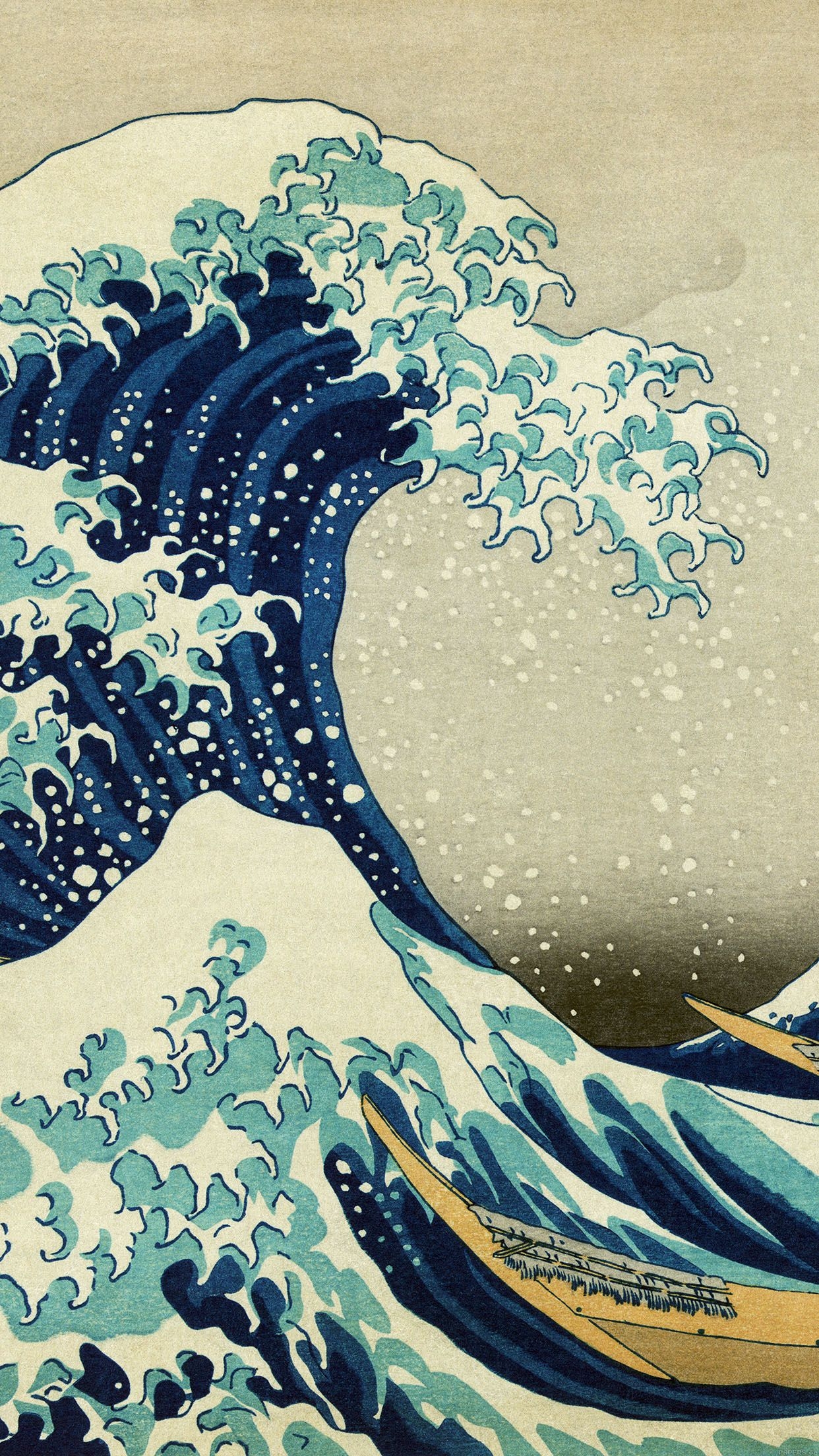 1250x2210 Wallpaper Great Wave Off Kanagawa, Phone