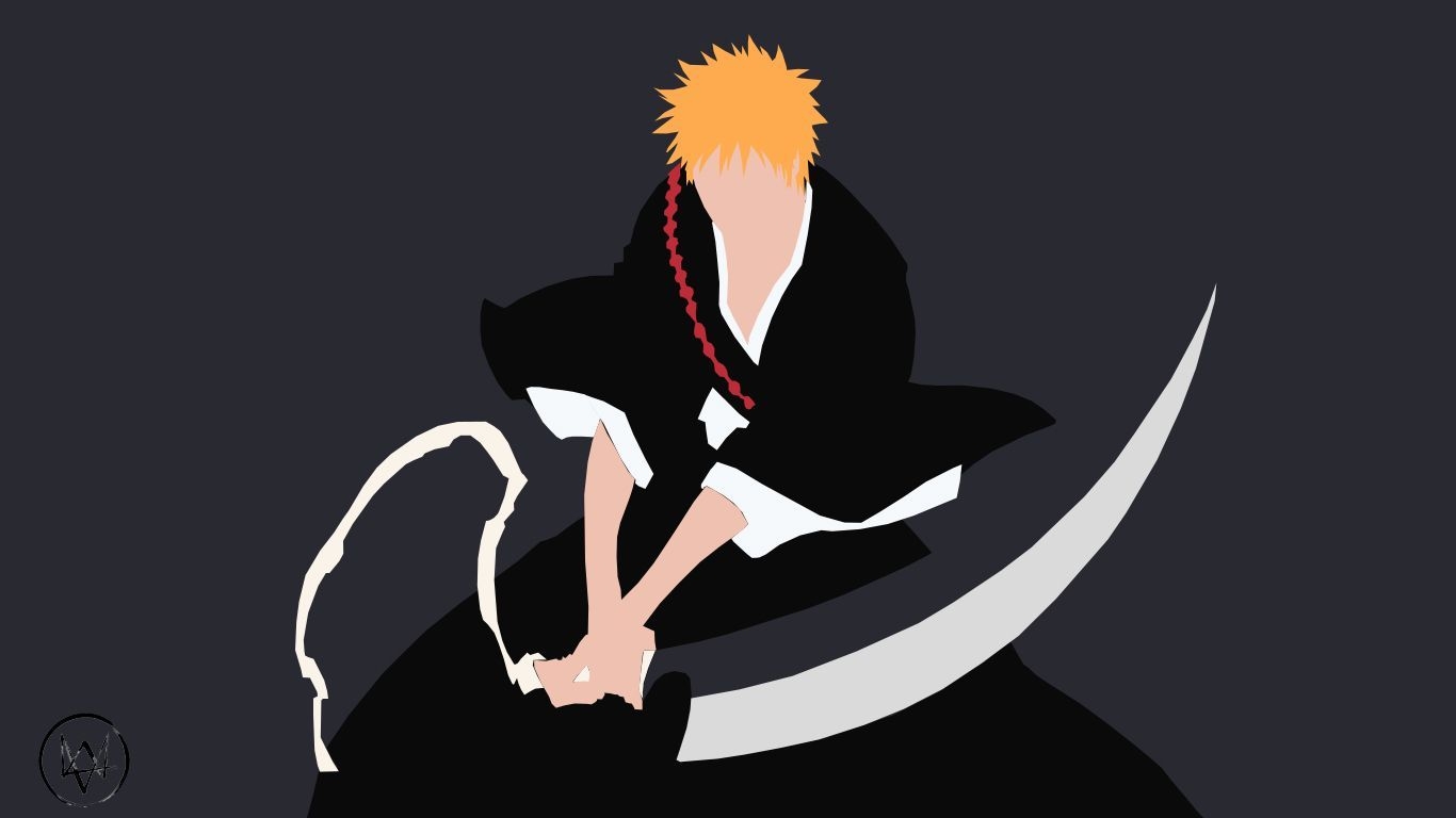 1370x770 Ichigo Kurosaki (Bleach) Minimalist. Bleach anime ichigo, Bleach anime, Anime wallpaper, Desktop