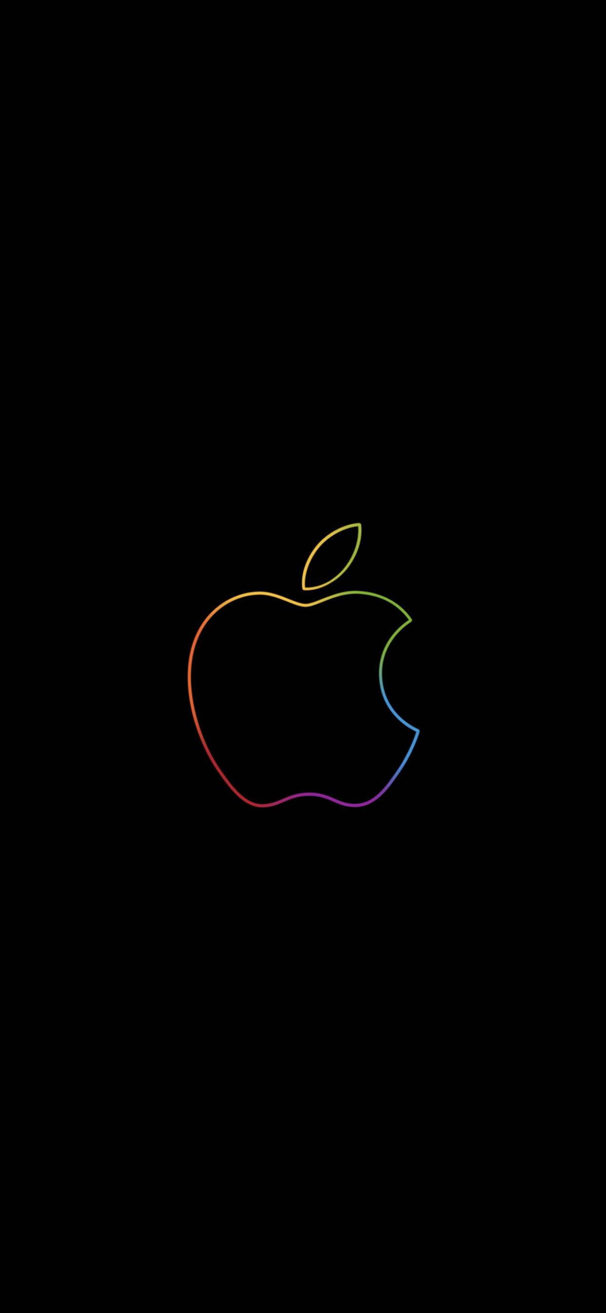 1250x2690 Apple logo 4K Wallpaper, Colorful, Outline, Black background, iPad, HD, Technology, Phone