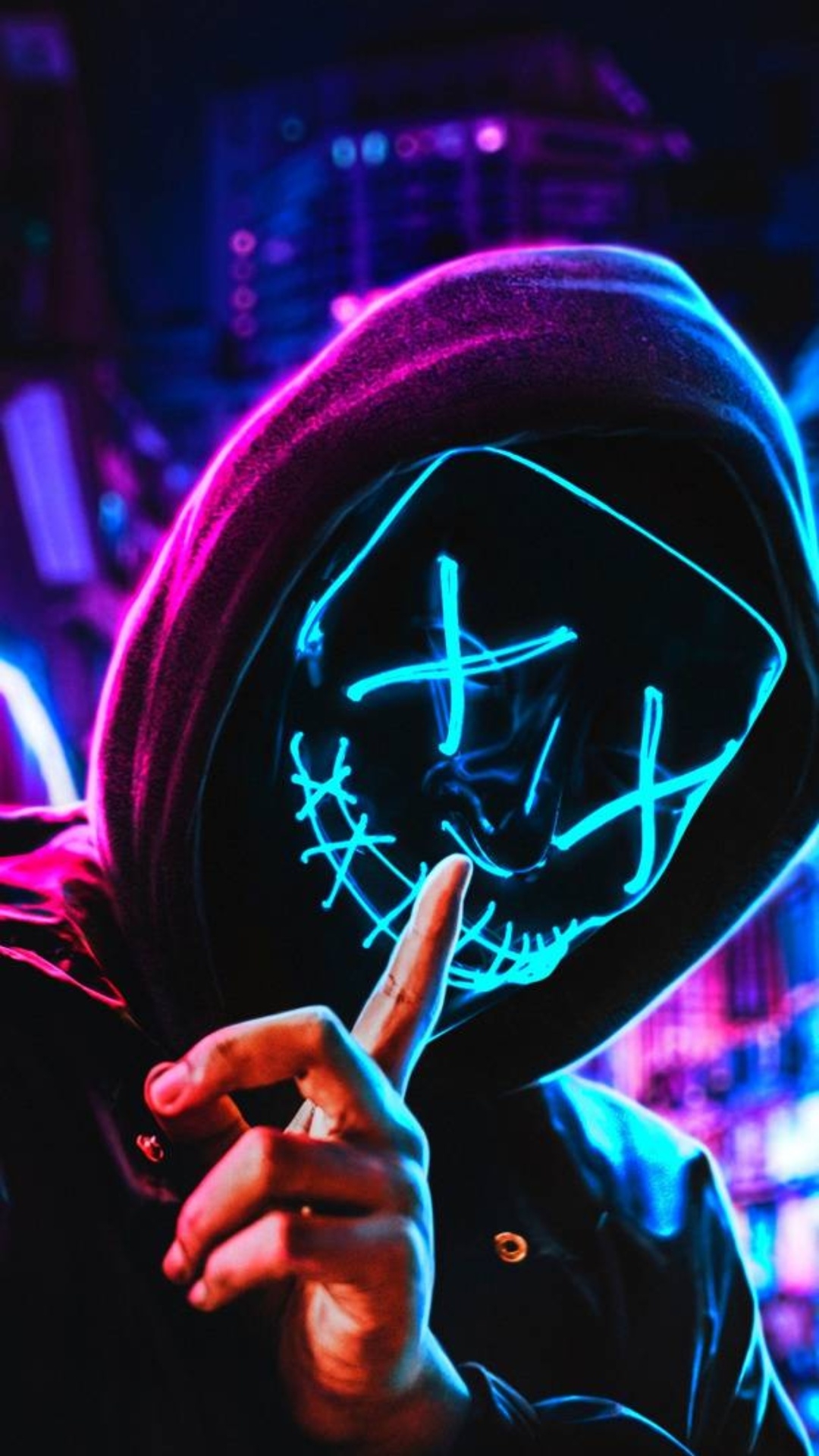 1080x1920 Neon Mask Boy Wallpaper Neon Mask Boy Wallpaper Download, Phone