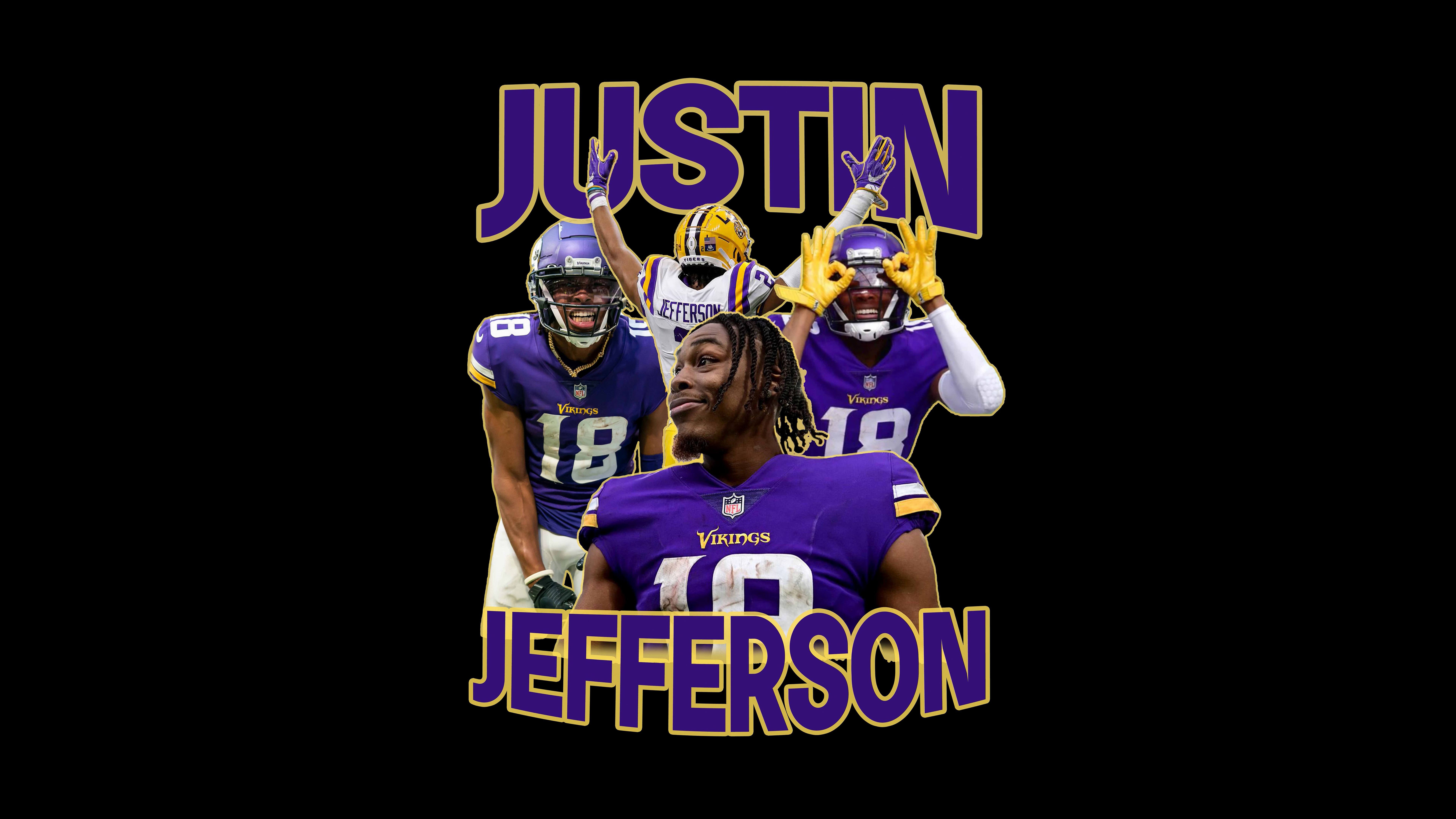 7680x4320 Justin Jefferson Wallpaper 4K, Minnesota Vikings, 8K, Desktop